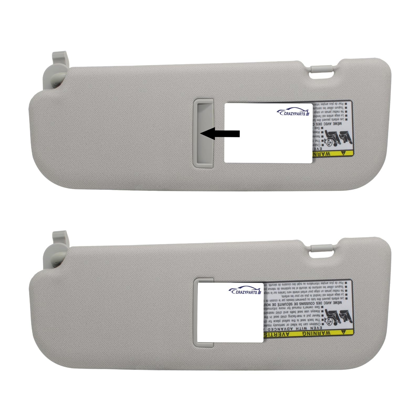 Crazyparts Passenger Right Side Sun Visor Compatible With Hyundai Elantra 2011-2015 Hyundai Veloster 2006-2016 Replacement Oem N
