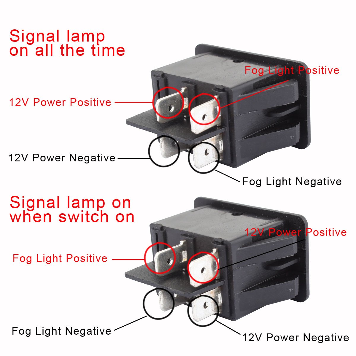 Tomall Replacement Fog Light Toggle Switch Dc 12V 35A On/Off Switch Blue Light For Universal Auto Car