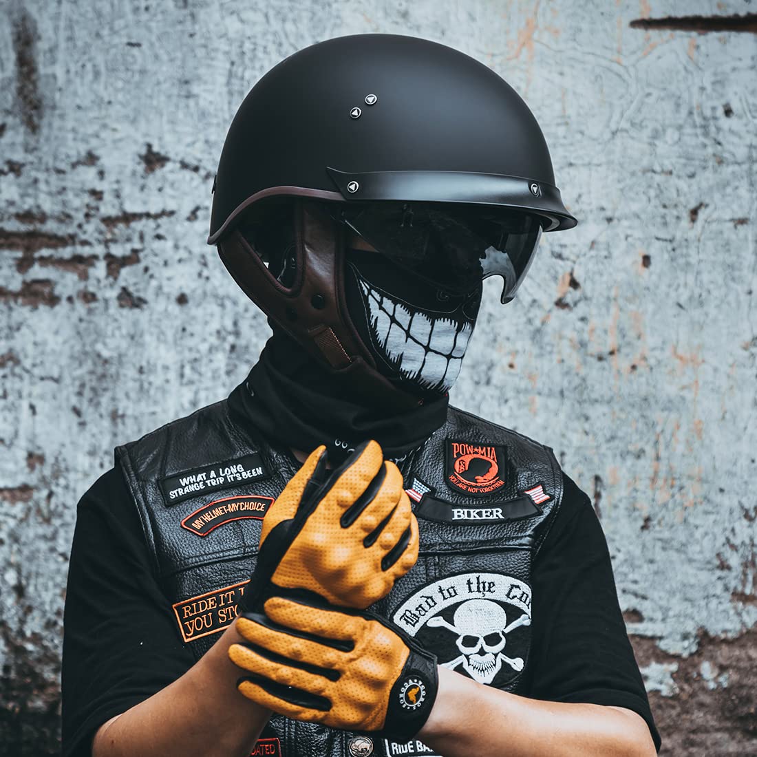 Vcoros Motorcycle Half Face Helmet Sun Visor Quick Release Buckle Dot Approved Men Women Helmets For Cruiser Chopper Moped Scoot
