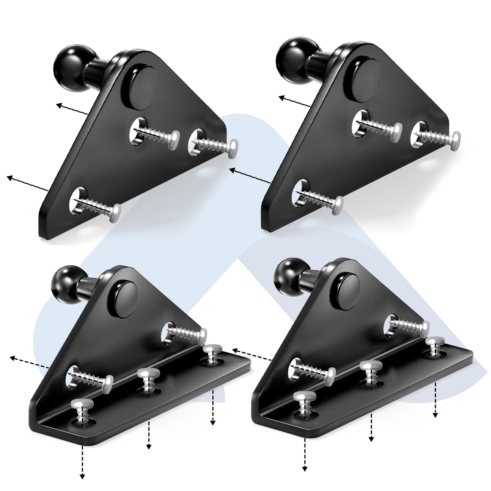 ARANA 10???? Gas Struts Mounting Bracket, 4PCS Ball Stud Mounts Brackets for Universal Lift Supports Shocks Spring with 20 Screw