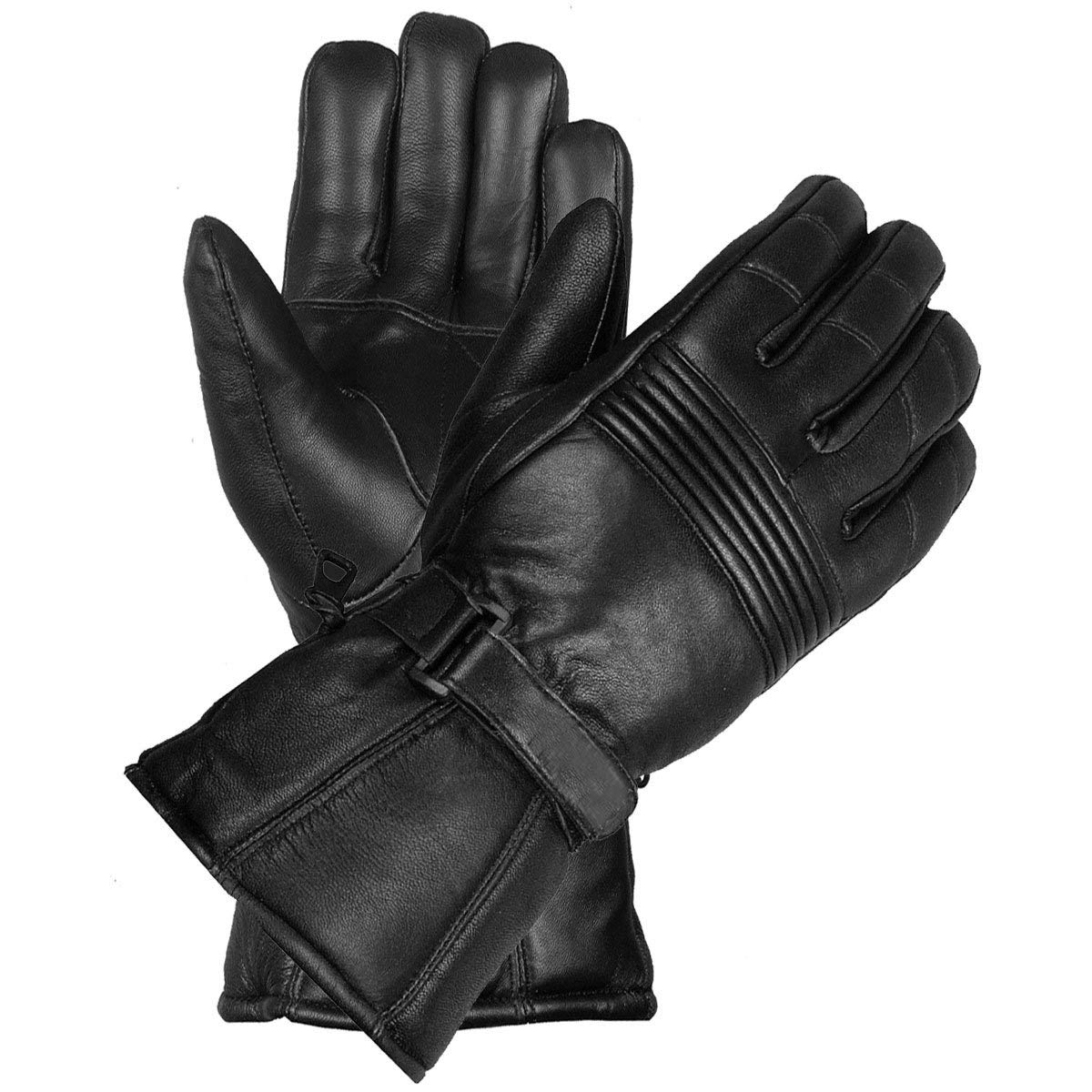Jackets 4 Bikes Winter Motorcycle Gloves, Premium Biker Sheep Leather Thinsulate Warm Cold Weather Water Resistance Windproof Ga