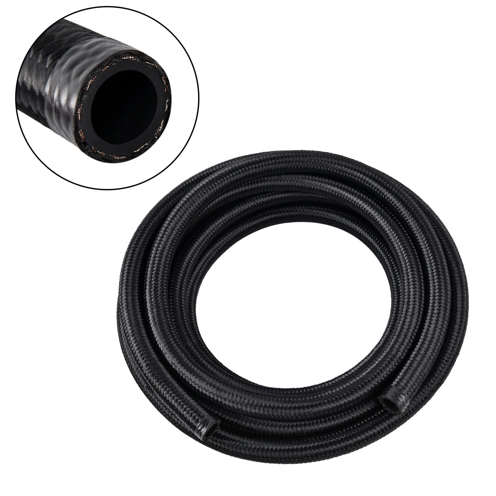 Evil Energy 16An Fuel Line, An16 Braided Fuel Hose Nylon Cpe 5Ft Black