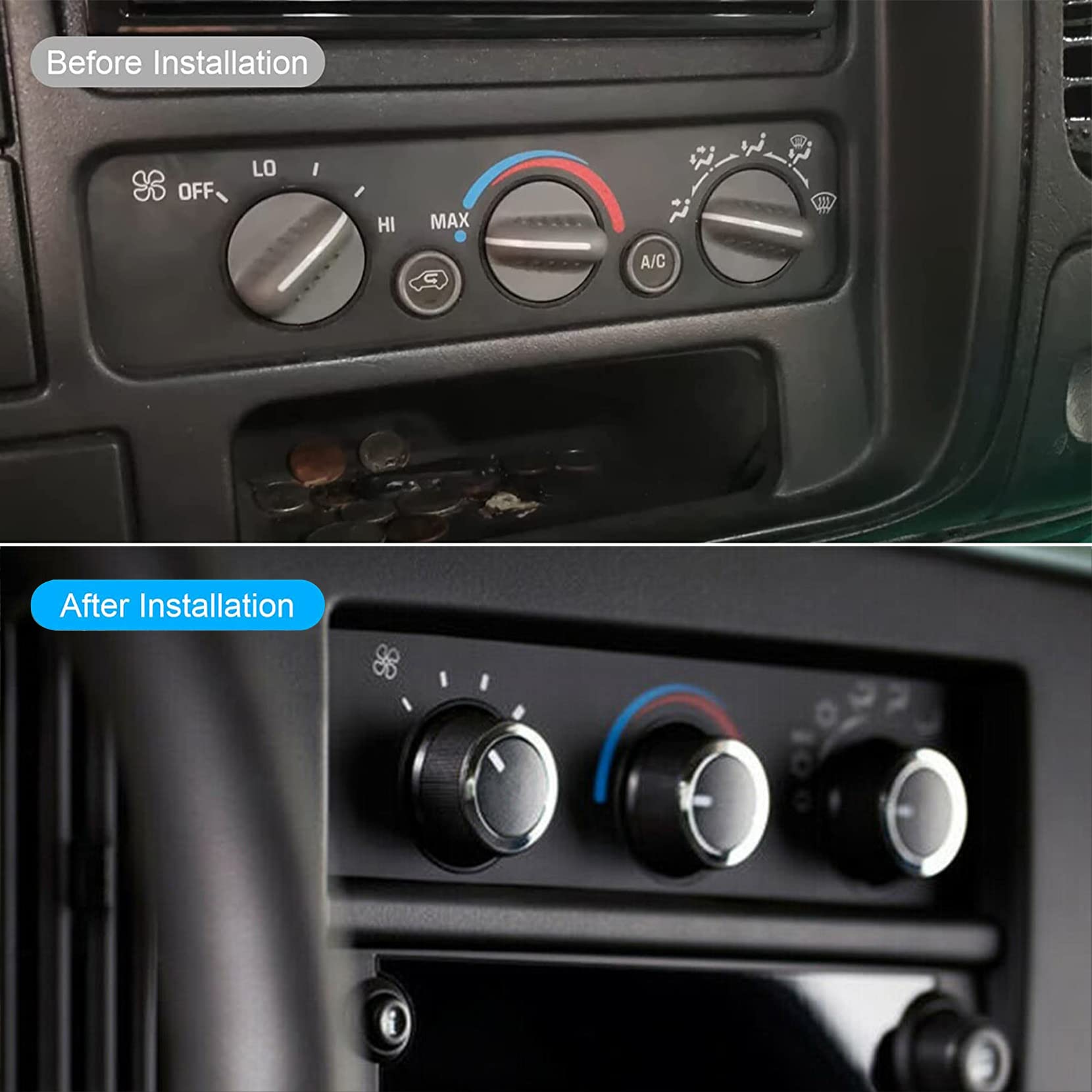 Priprilod New 3Pcs 84141127 84793085 Ac Temperature Control Knob Compatible With Chevrolet Express 2008-2021 Compatible With Gmc