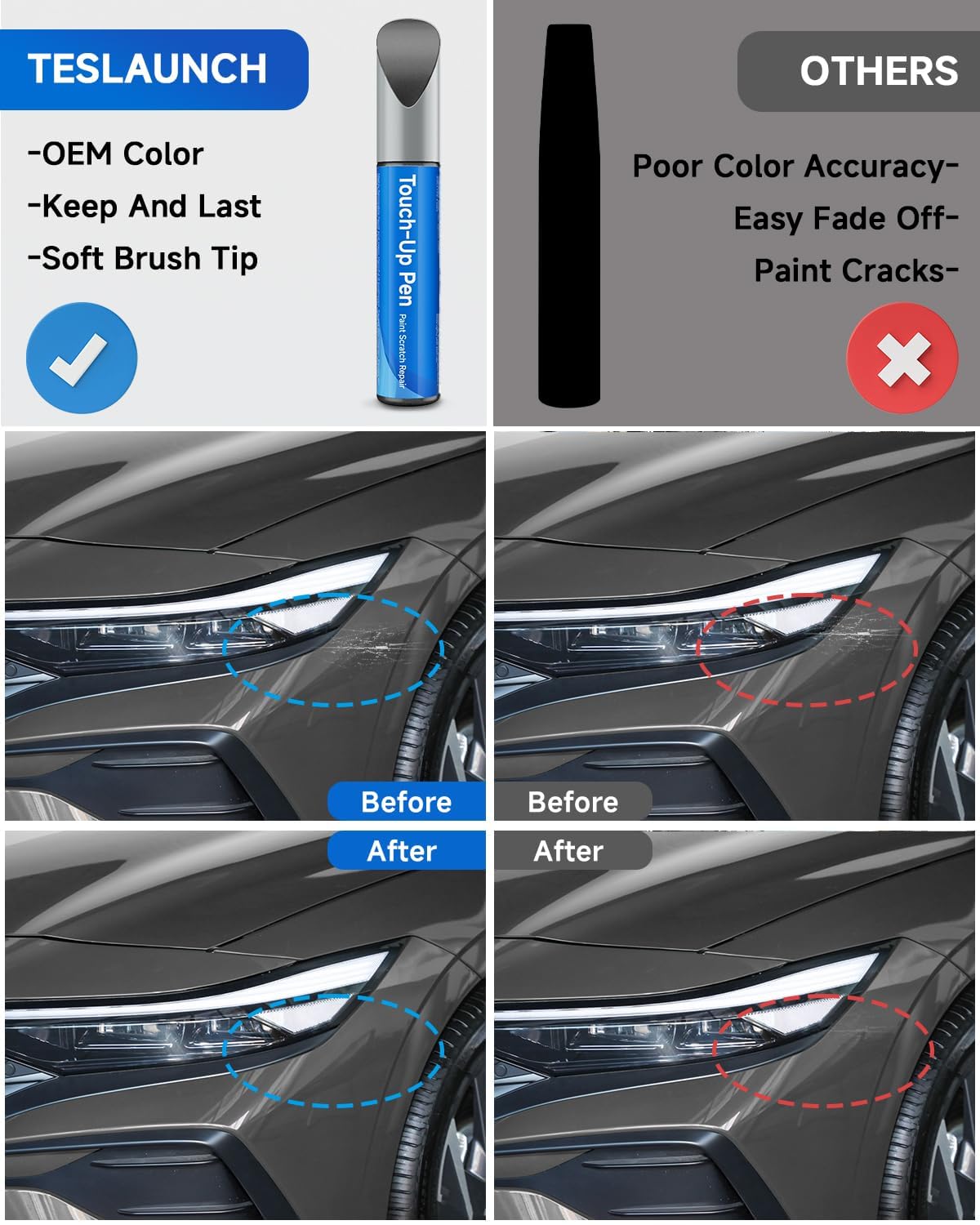 Touch Up Paint Compatible With Hyundai Exact Match Touch Up Paint Car Scratch Repair (Monaco White(Yac) Compatible With Santa Fe