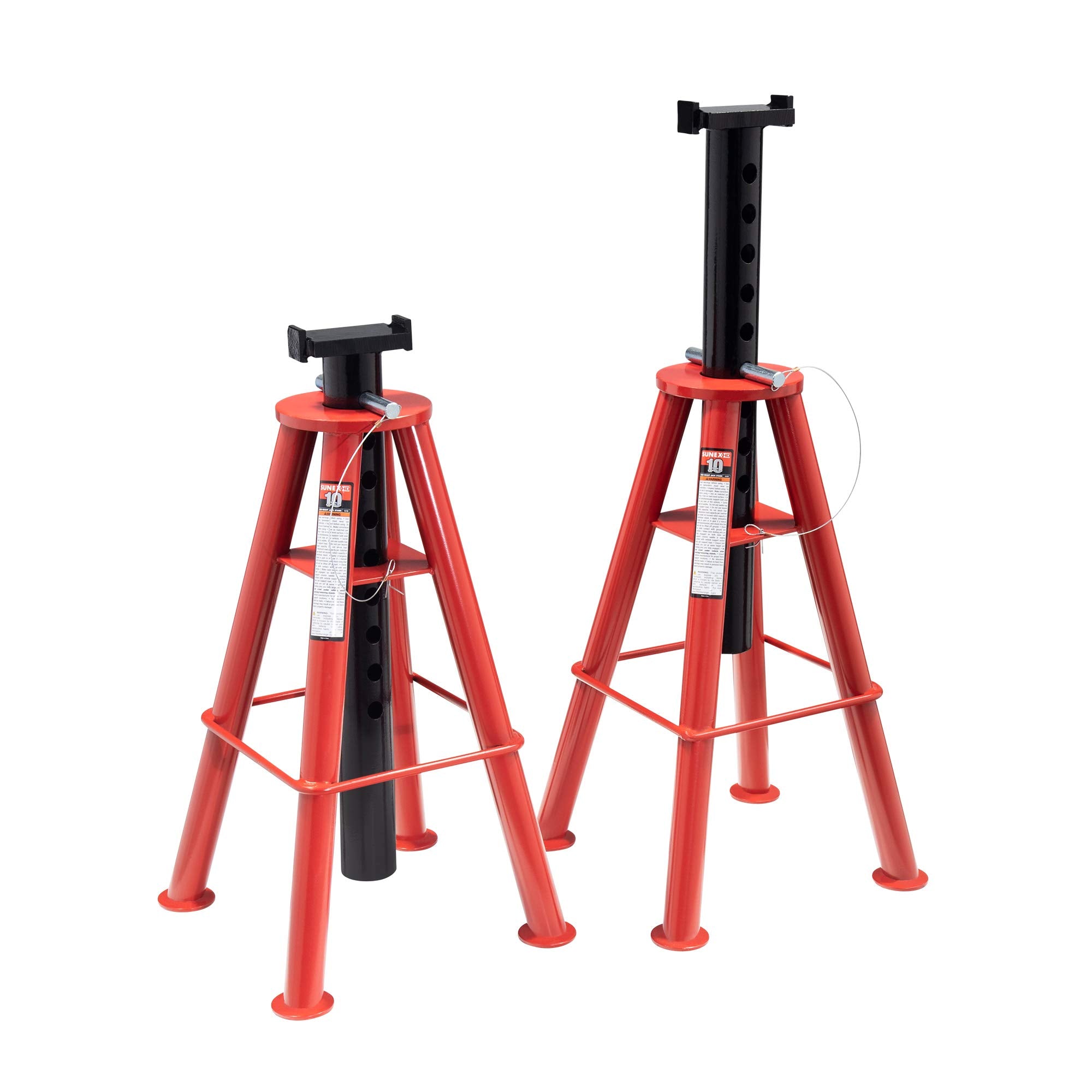 Sunex 1410 10Ton, High Height, Pin Type, Jack Stands, Pair