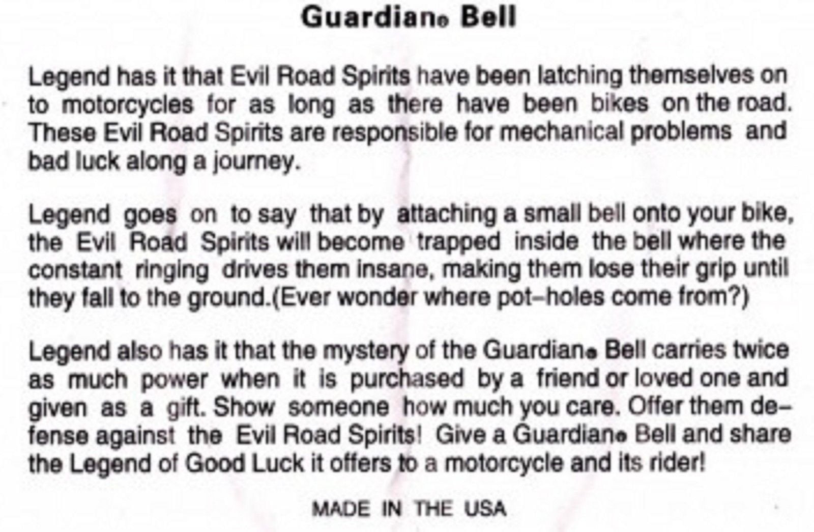 Guardian Bell Cat Complete Motorcycle Kit W/Hanger & Wristband