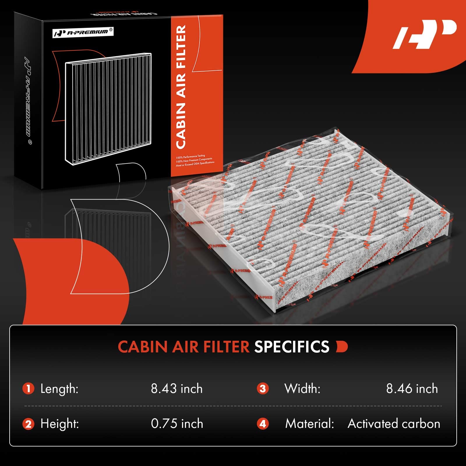 A-Premium Cabin Air Filter with Activated Carbon Compatible with Toyota & Lexus Models - Avalon, Camry, Sienna, Solara, ES300, E
