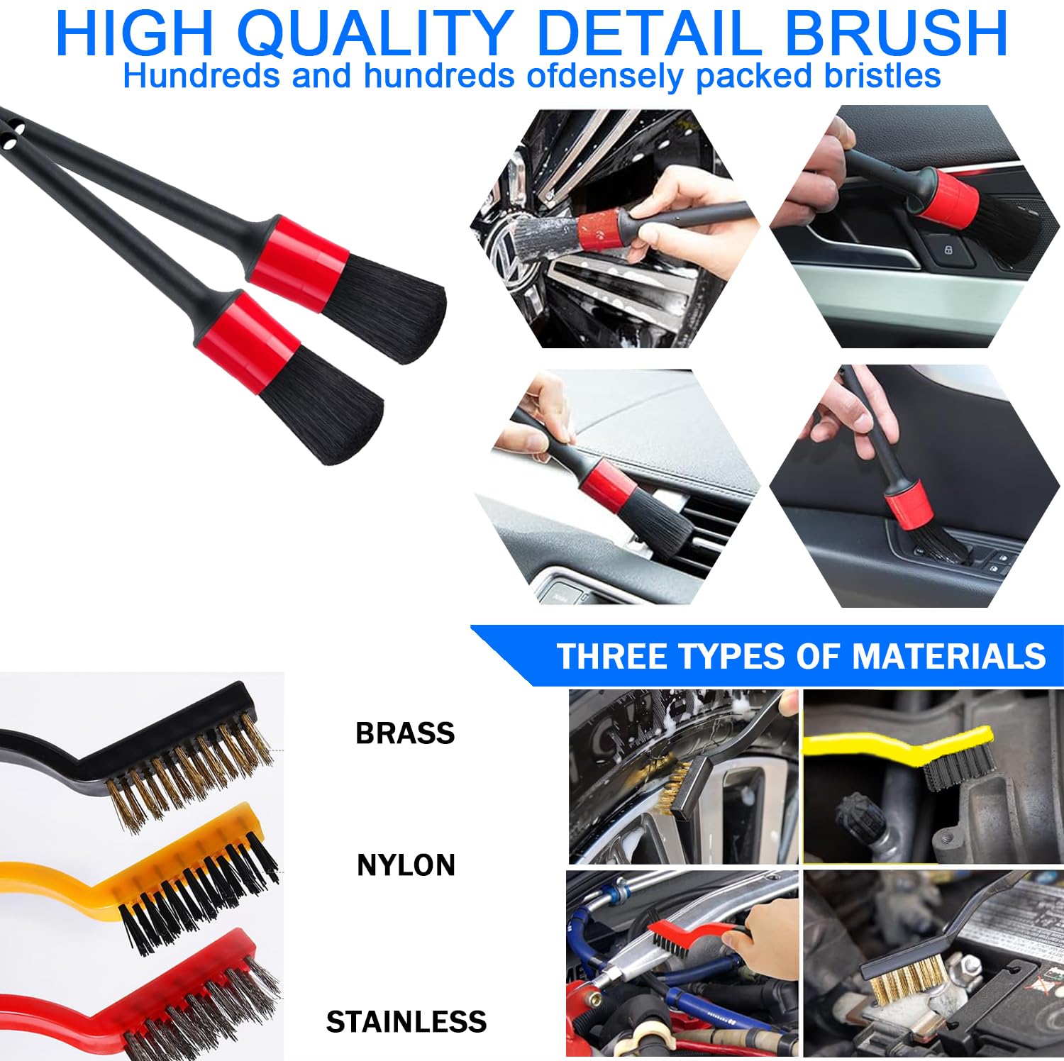 Lianxin 37Pcs Car Wash Detailing Kit Cleaning Kits With Foam Gun Sprayer Bucket Towels Tire Brush Wash Mitt Sponge Duster Brush