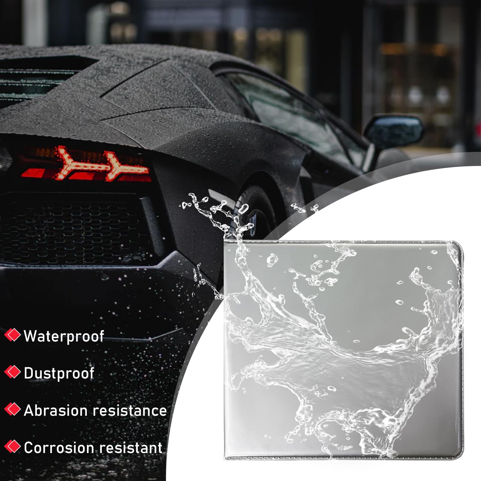 Ziciner 4PCS Car Registration and Insurance Holder, 5.2''   4.7'' Leather Auto Glove Box Organizer with Closure, Essential Car D