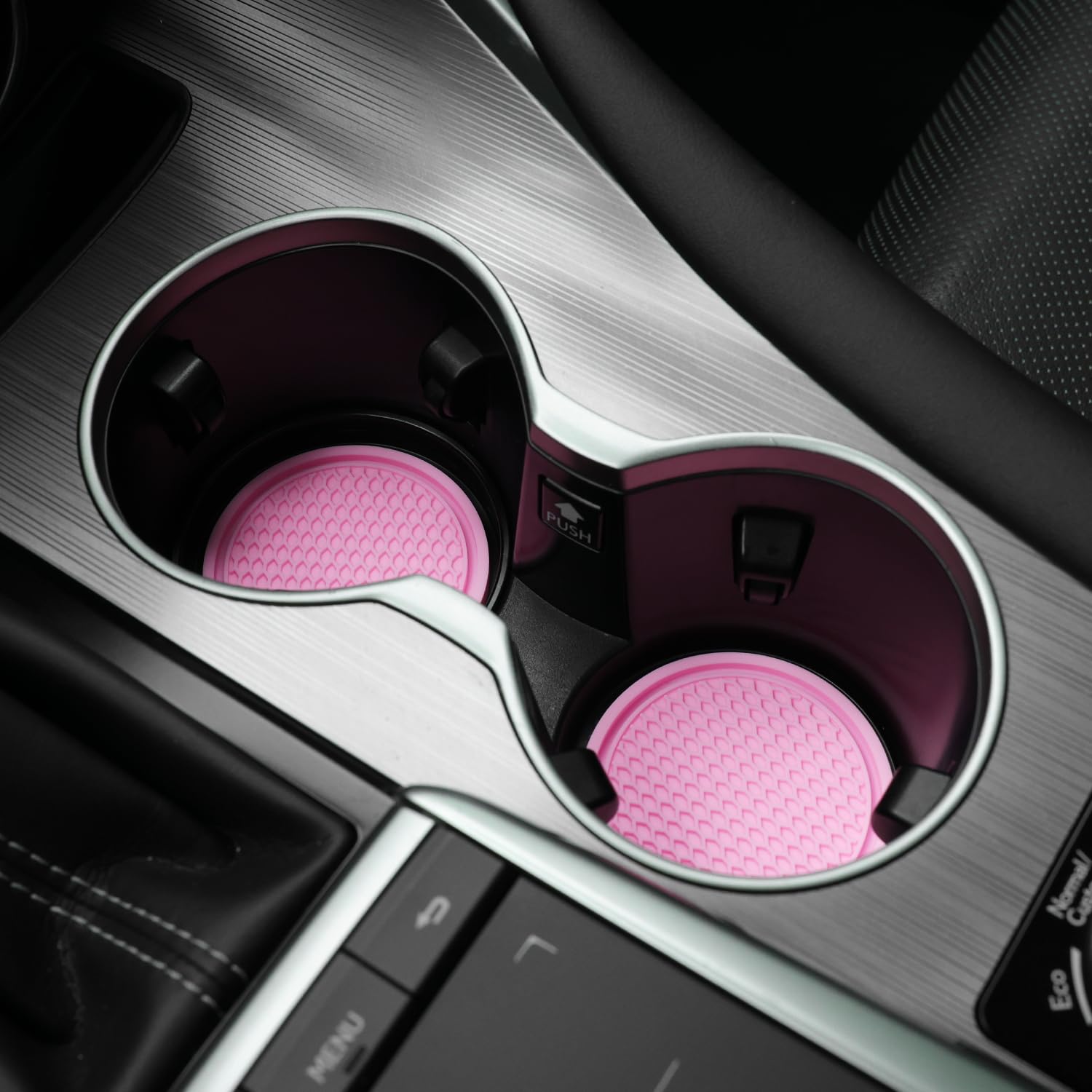 Singaro Car Cup Coaster, 4Pcs Universal Non-Slip Cup Holders Embedded In Ornaments Coaster, Car Interior Accessories, Pink