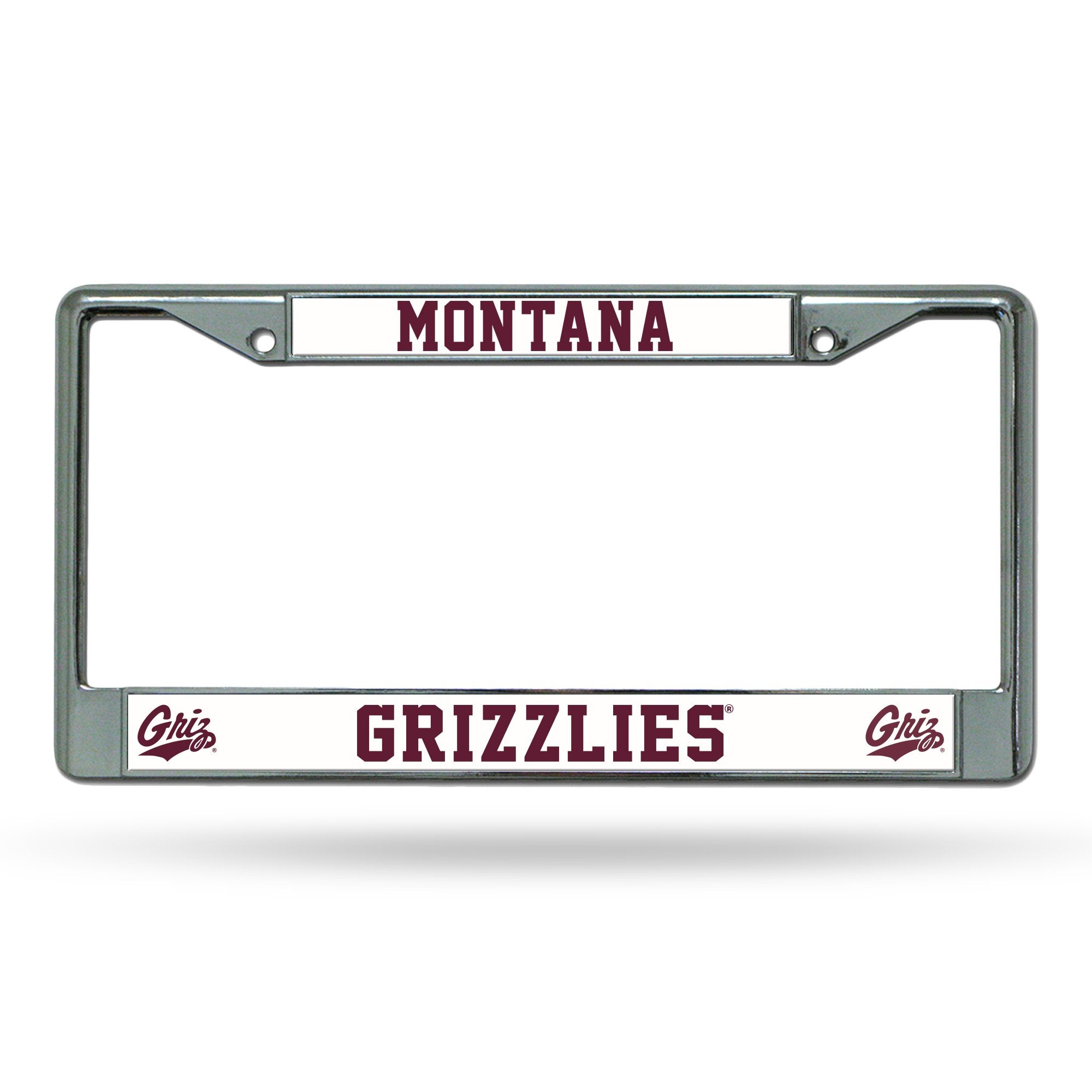 Rico Industries NCAA Montana Grizzlies Premium License Plate Chrome Frame 12 x 6