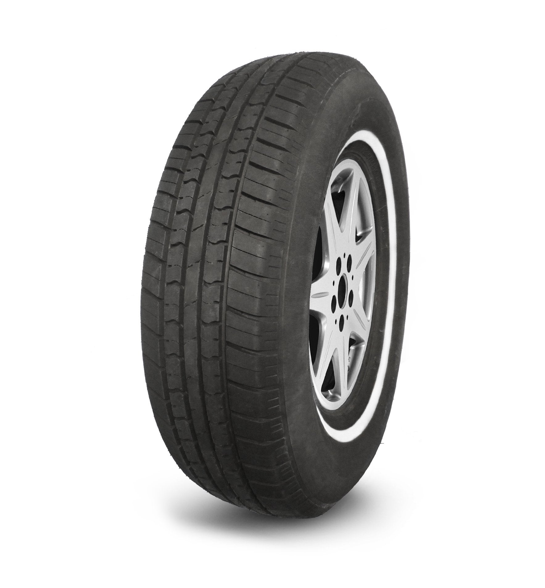Milestar MS775 All-Season Tire - P155/80R13, White Wall, Synthetic Rubber, Model 24160016