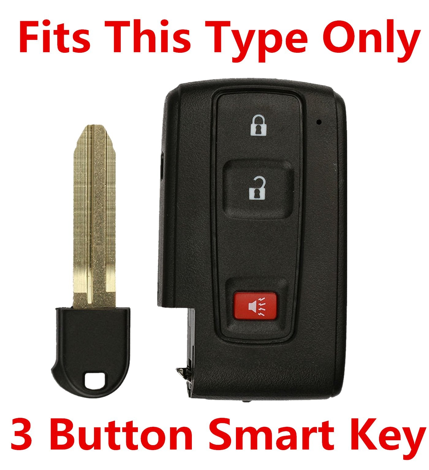 Rpkey Silicone Keyless Entry Remote Control Key Fob Cover Case protector Replacement Fit For Toyota 2+1 Button for 2004 2005 200