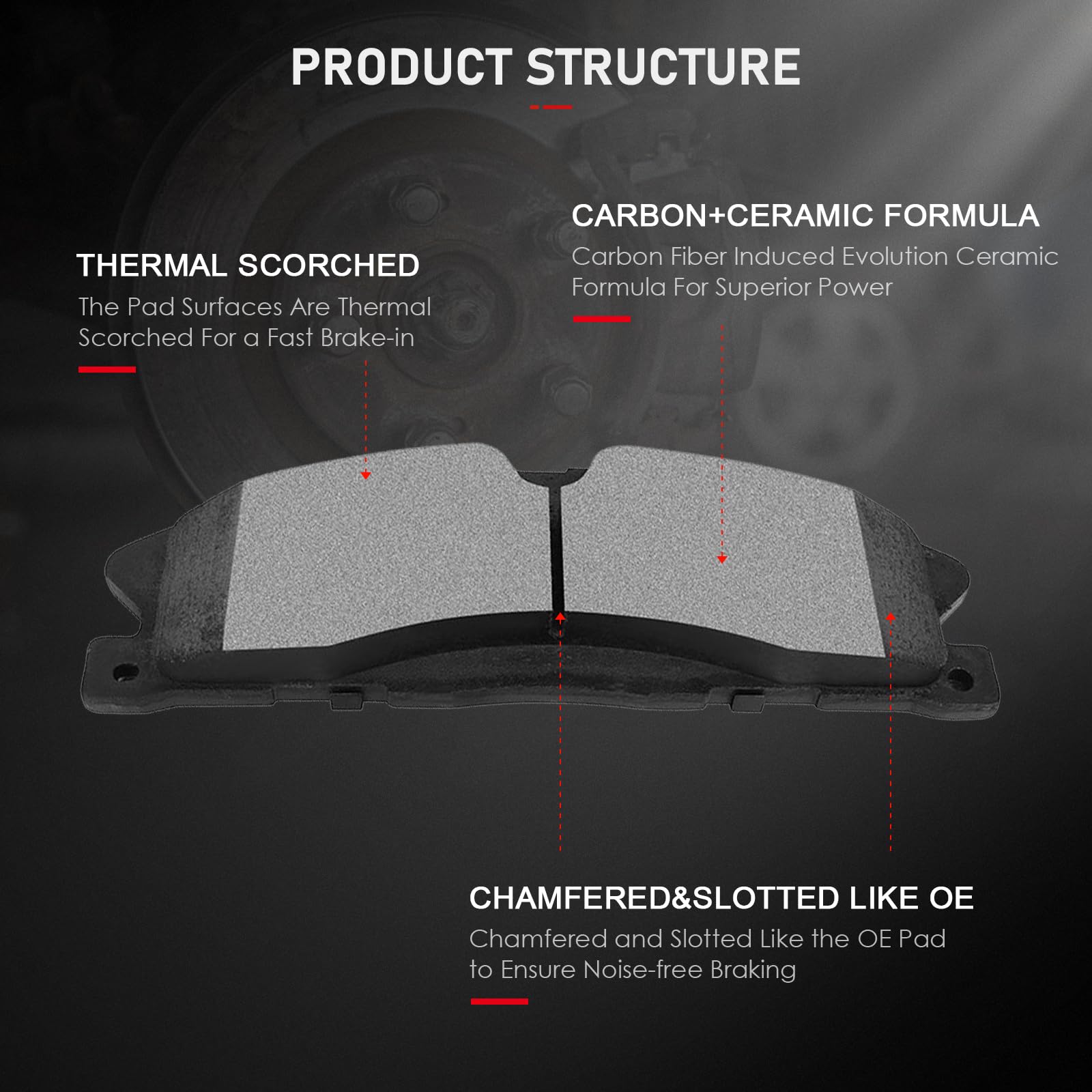 Cciyu D1611 Front Ceramic Brake Pads Kits Fit For Ford Explorer,Flex,Police Interceptor Sedan,Police Interceptor Utility,Special