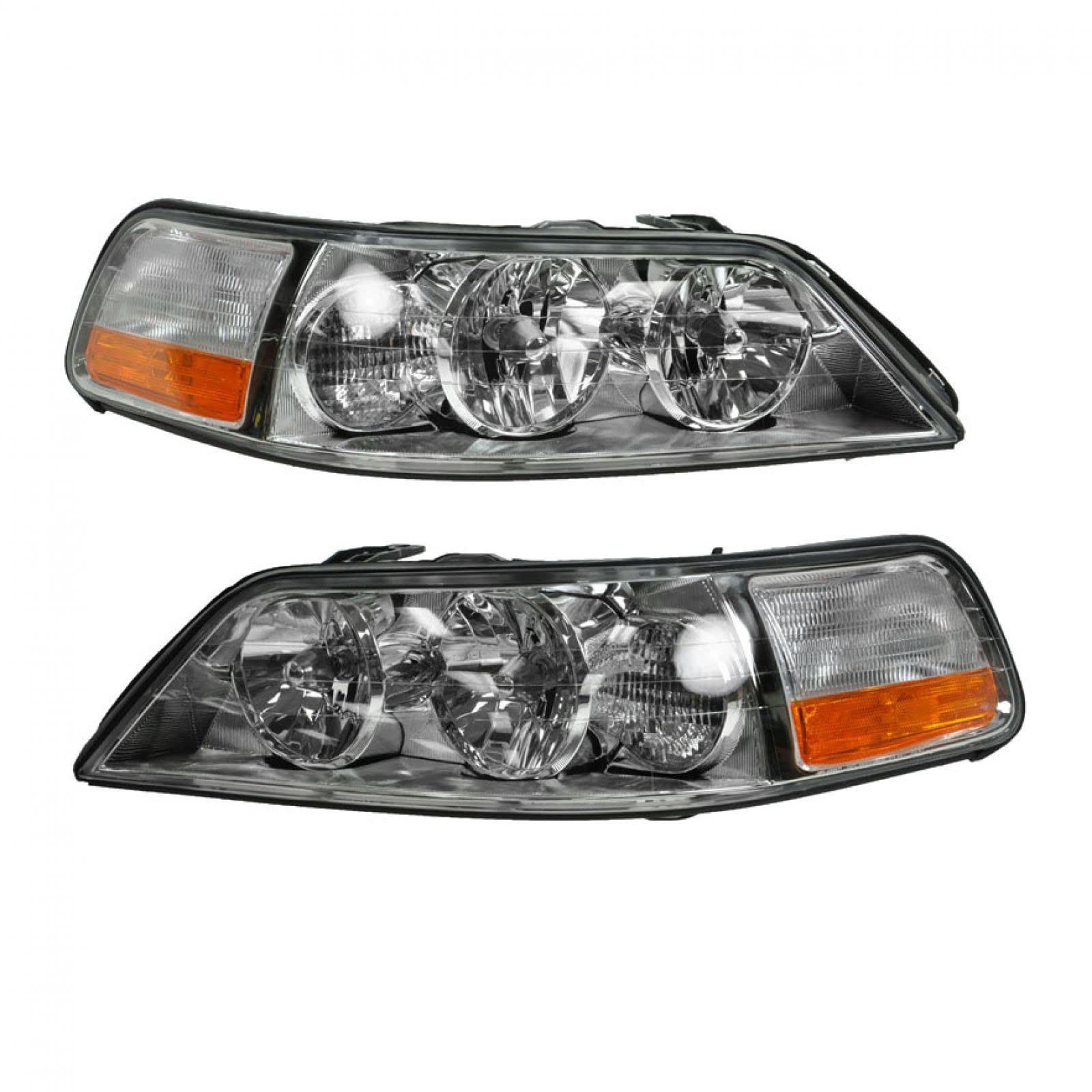 Trq Driver & Passenger Side Headlight Assembly Set Headlights Driver & Passenger Side Compatible With 2005-2011 Lincoln Town Car