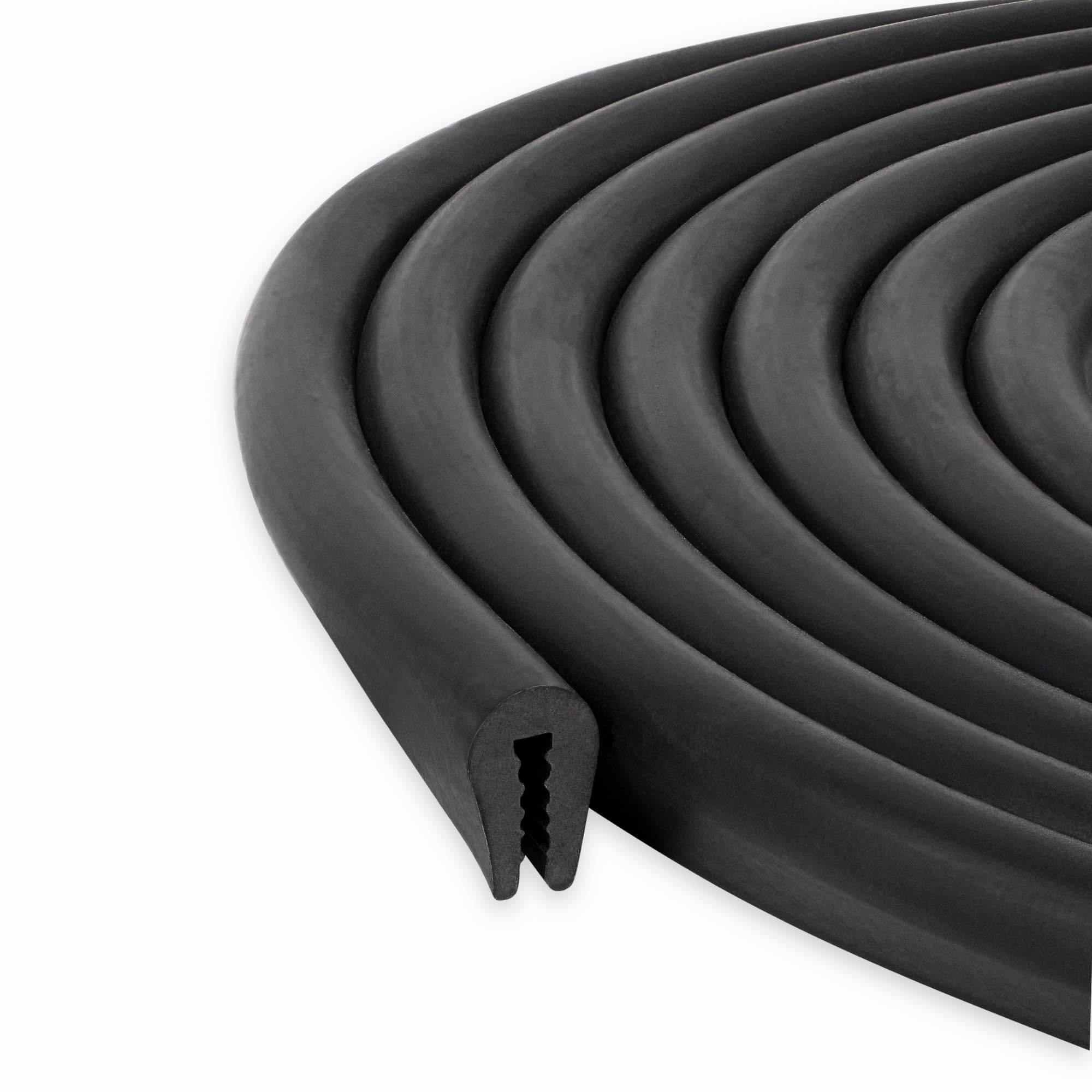Black U Channel Edge Trim Seal Epdm 15/32'' High X 19/64'' Wide (33 Feet)
