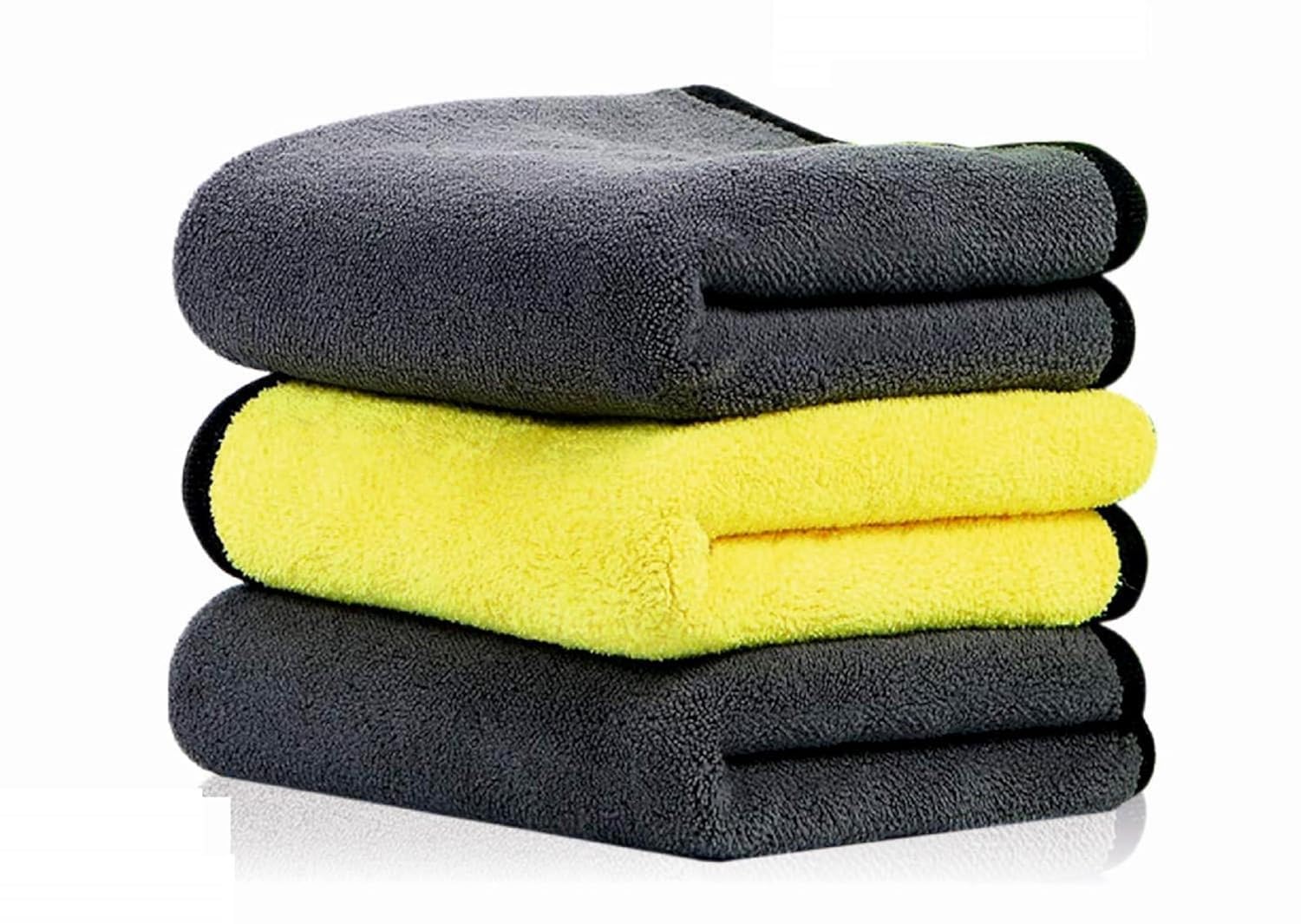 MATDEAL Microfiber Car Cleaning Cloth  Soft 800 GSM Extra Large (40x40 CM) Microfiber Cloth for Car and Bike  Suede Edging for