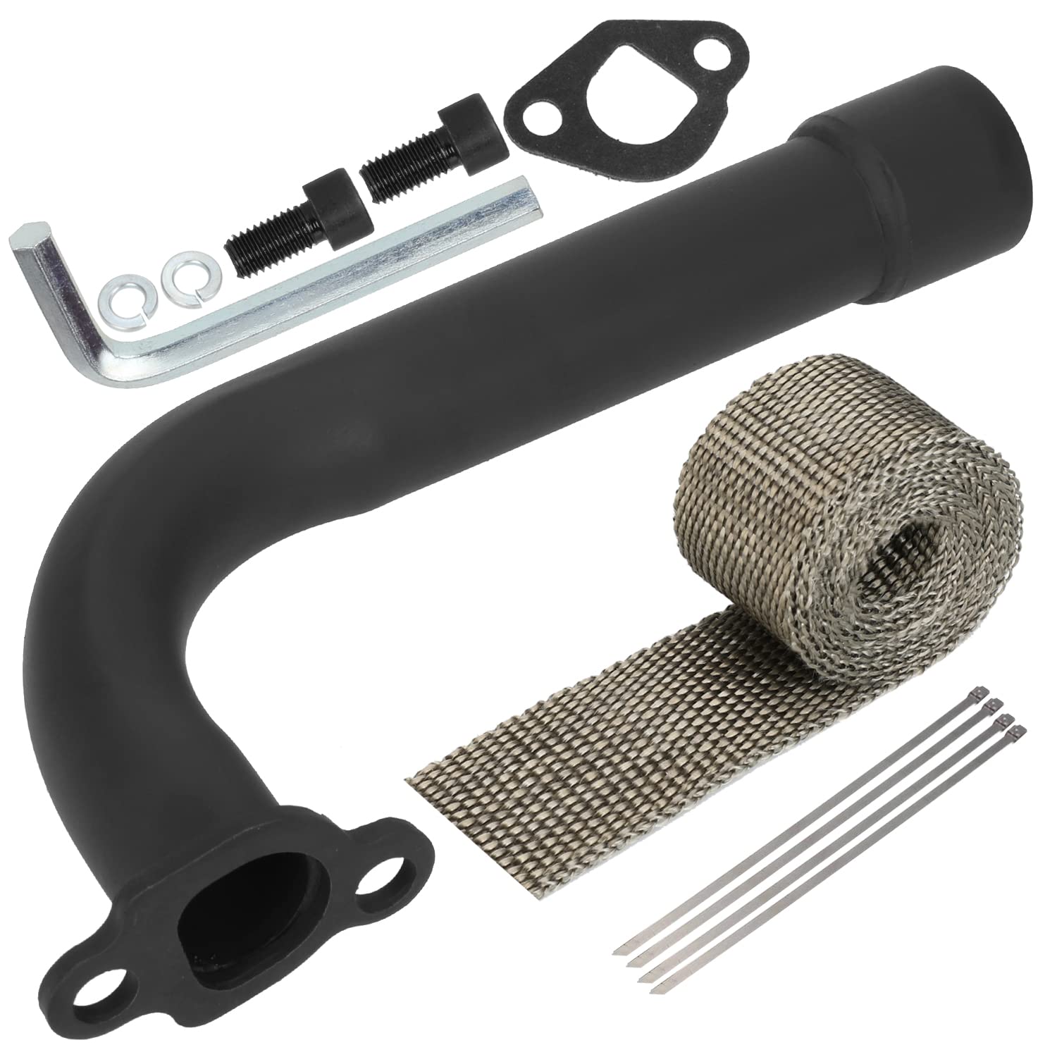 Yoxufa Upgrade 212 Exhaust Header Pipe Compatible With Predator 196Cc 224Cc 6.5Hp Engine Coleman Ct200U Ct200U-Ex Bt200X Kt196 B