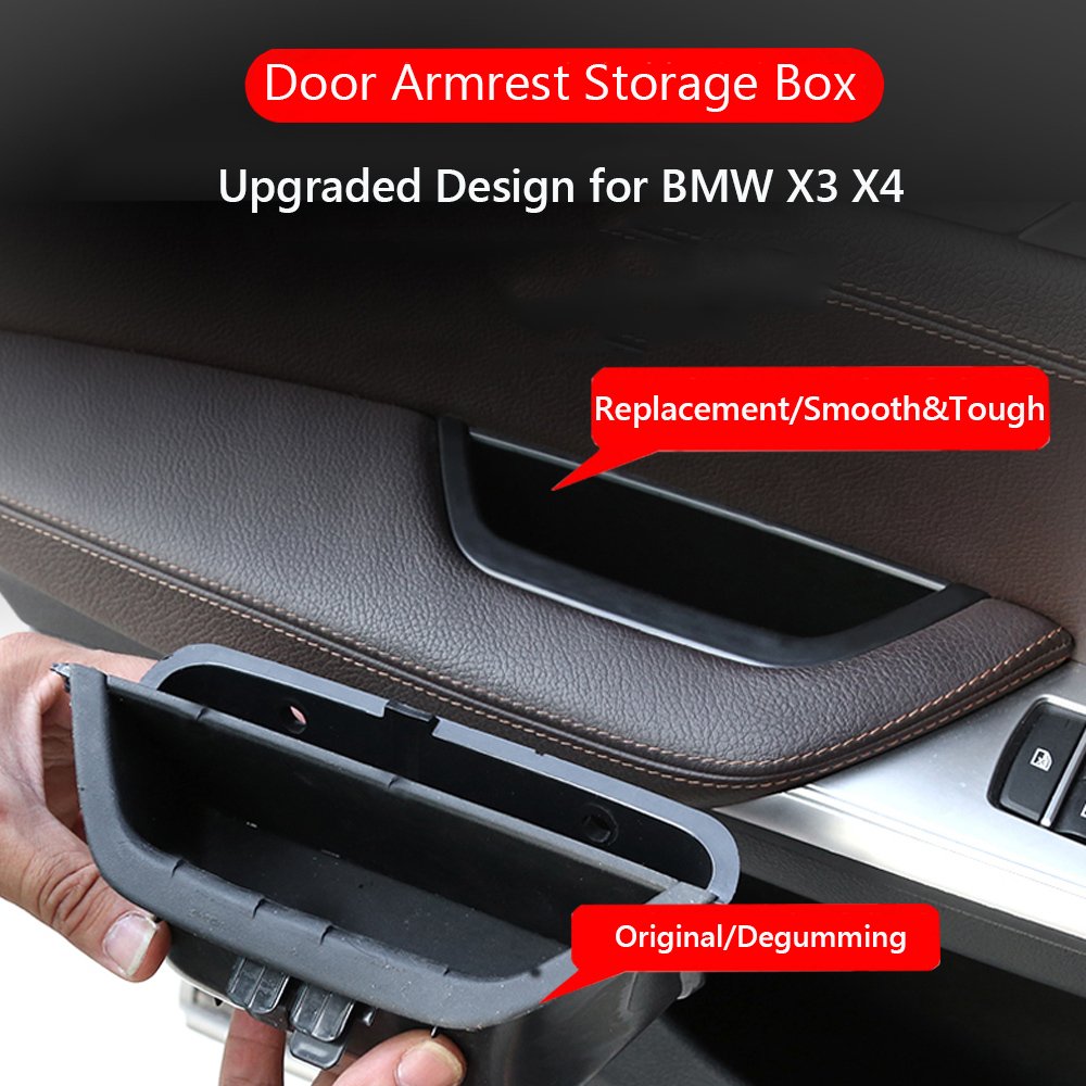 Jaronx Compatible With Bmw X3 X4 Door Armrest Storage Box, Driver Side Door Storage Compartment Handle Armrest Containerreplacem