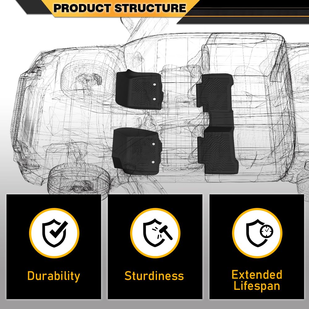 G-PLUS TPE Floor Mats,Compatible with 2019-2024 Dodge Ram 1500 Crew Cab New Body (NOT Classic Models) W/o Storage,Floor Liners A