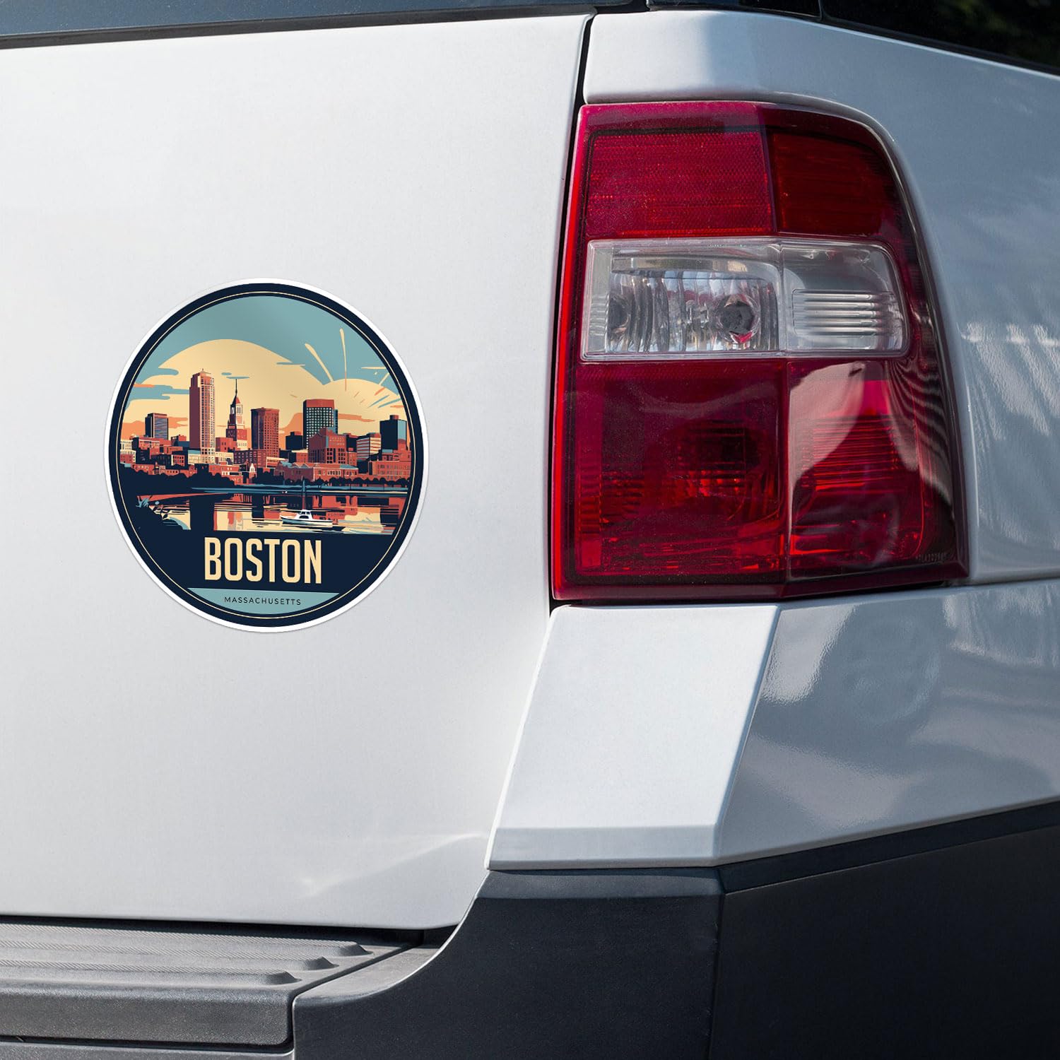 Boston City Sticker - Waterproof Vinyl Decal for Car Bumper, Laptop, Water Bottle, Wall, and Window, Size - 5'' Longer Side