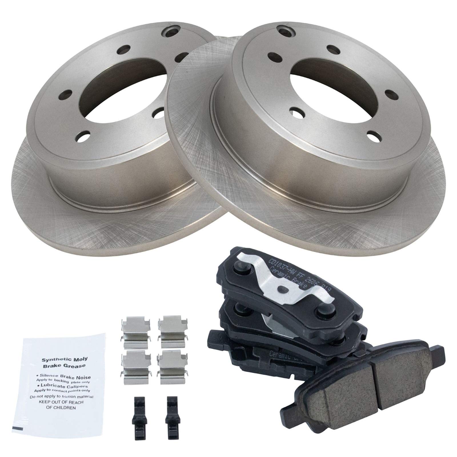 TRQ Rear Ceramic Brake Pad & Rotor Disc Set for 200 Sebring Avenger Jeep
