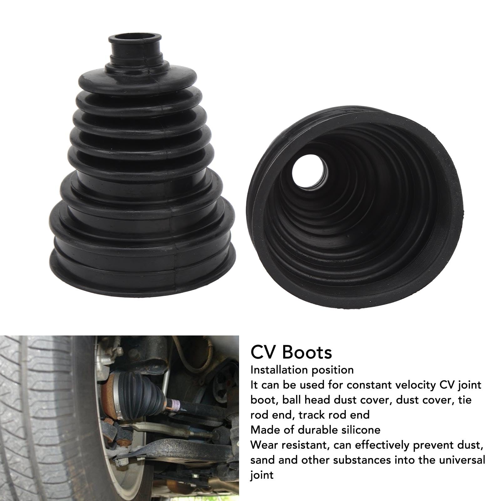 2Pcs Cv Joint Boot Kit, Kimiss Small Shaft Universal Cv Boot Silicone Constant Velocity Joint Boot Set Highly Flexible Cv Boots Kit For Cars