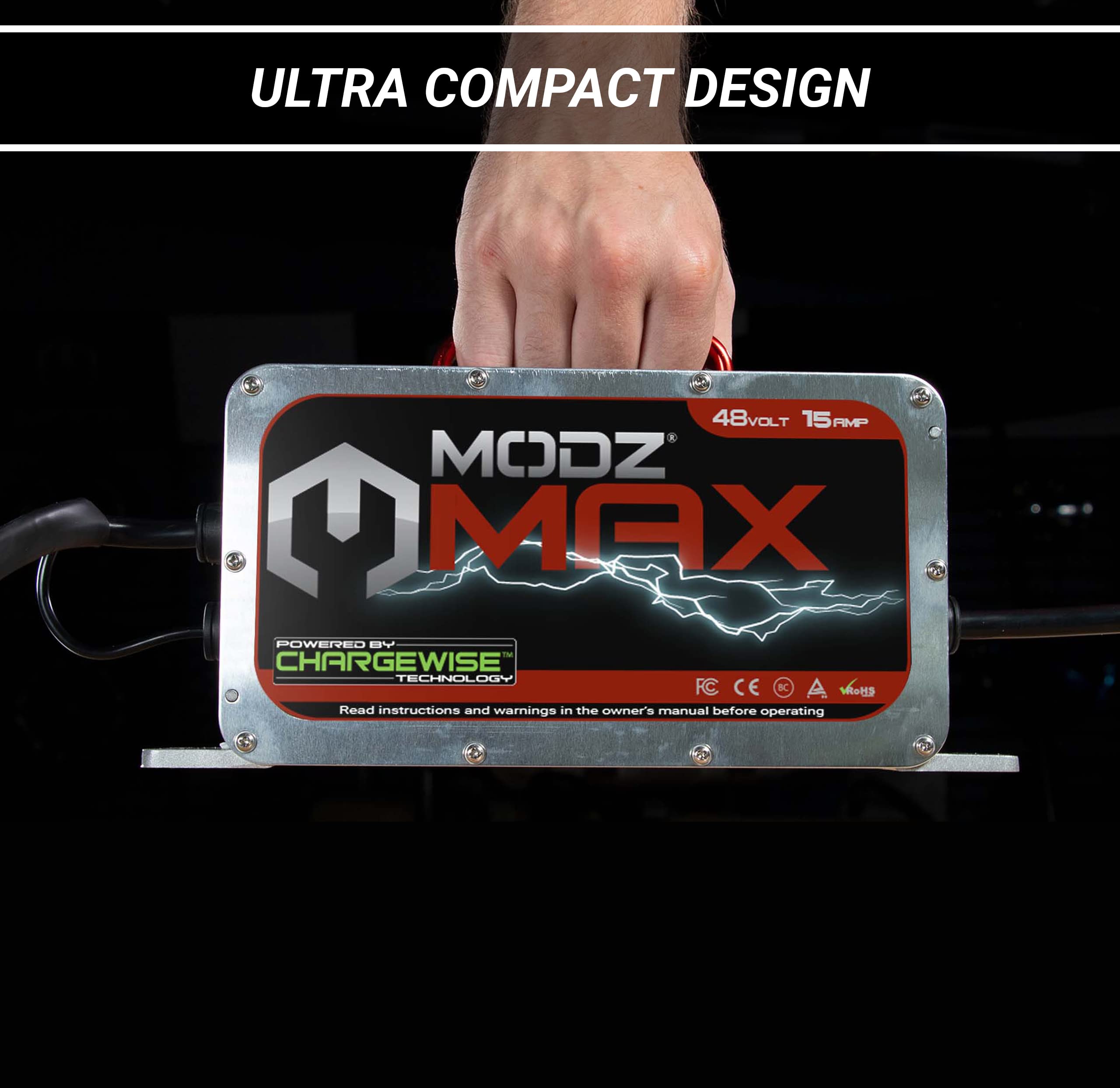 Golf Cart King MODZ Max48 15 AMP 48V Battery Charger for Golf Carts - Multicolor
