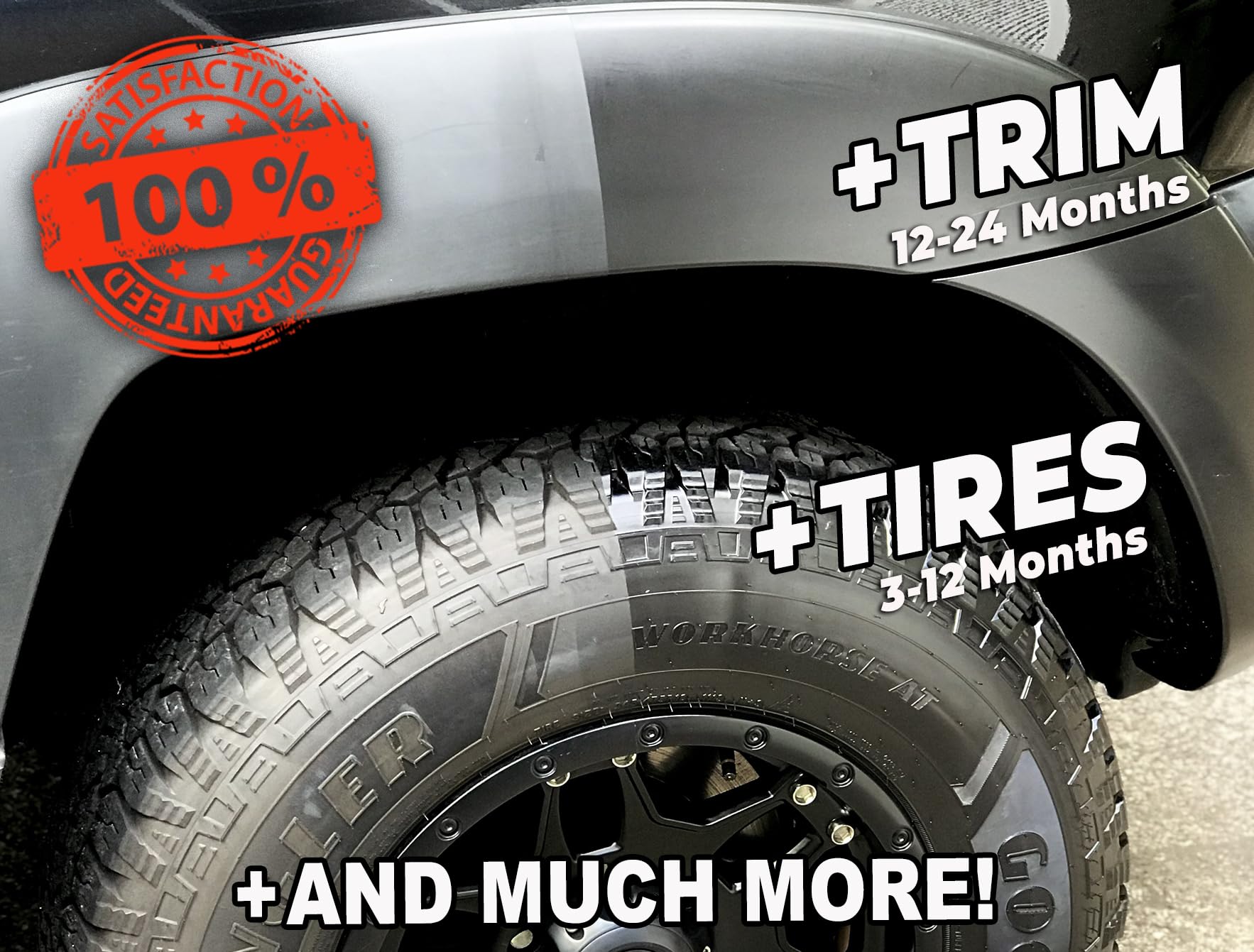 RENEW PROTECT Tire & Trim Protectant - Rich Black, 16oz, Acrylic Ceramic-Hybrid, Wash-Proof, Mid-High Shine, Model: 00266-16oz