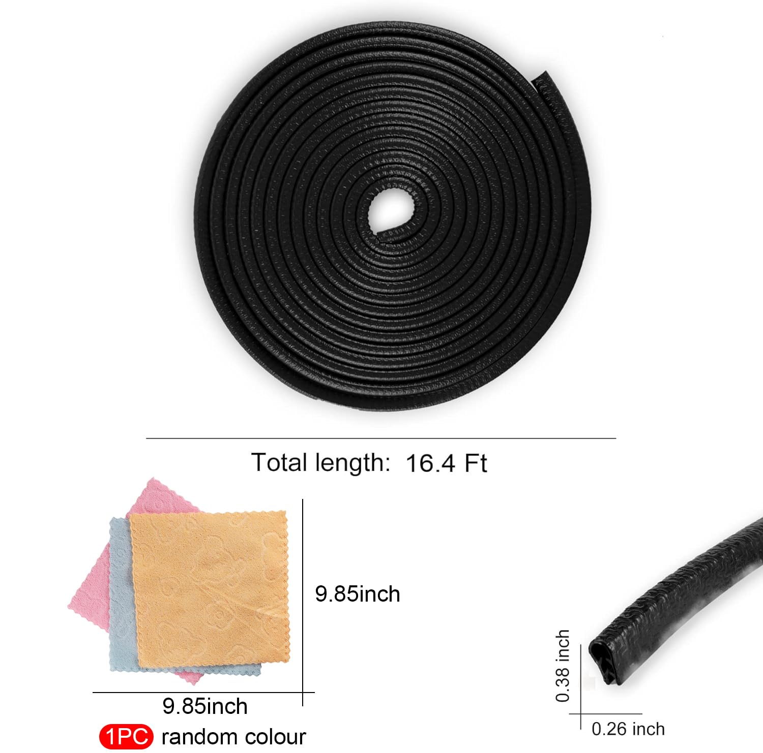 Singaro 16.4Ft (5M) Car Door Edge Guard, No Glue Car Door Entry Guard Protective Strip, Rubber Edge Trim Car Door Protector, App