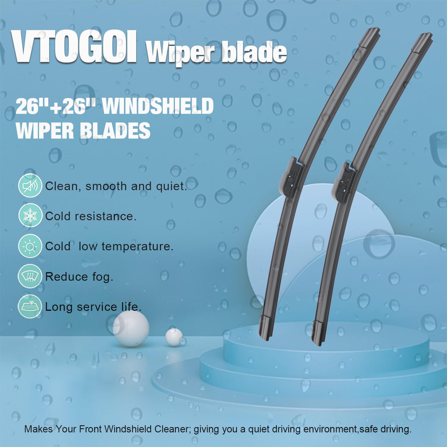 Vtogoi Wiper Blades With Rear Wiper Blades Set For Land Rover Range Rover 2002-2012 Automotive Replacement Windshield Wiper Blad