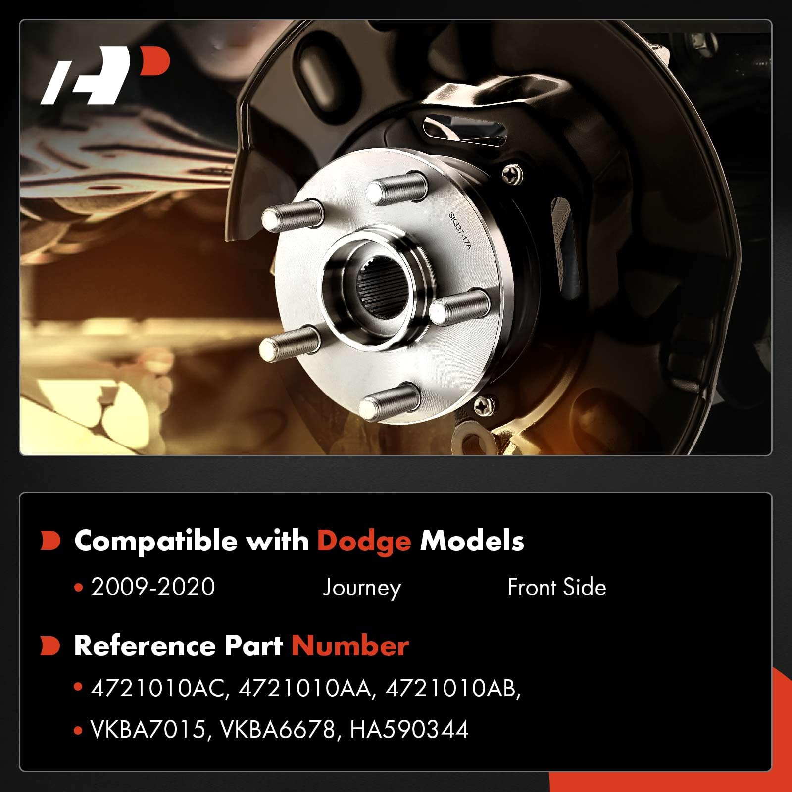 A-Premium Wheel Hub And Bearing Assembly Compatible With Dodge Journey 2009-2020 Front Left Or Right