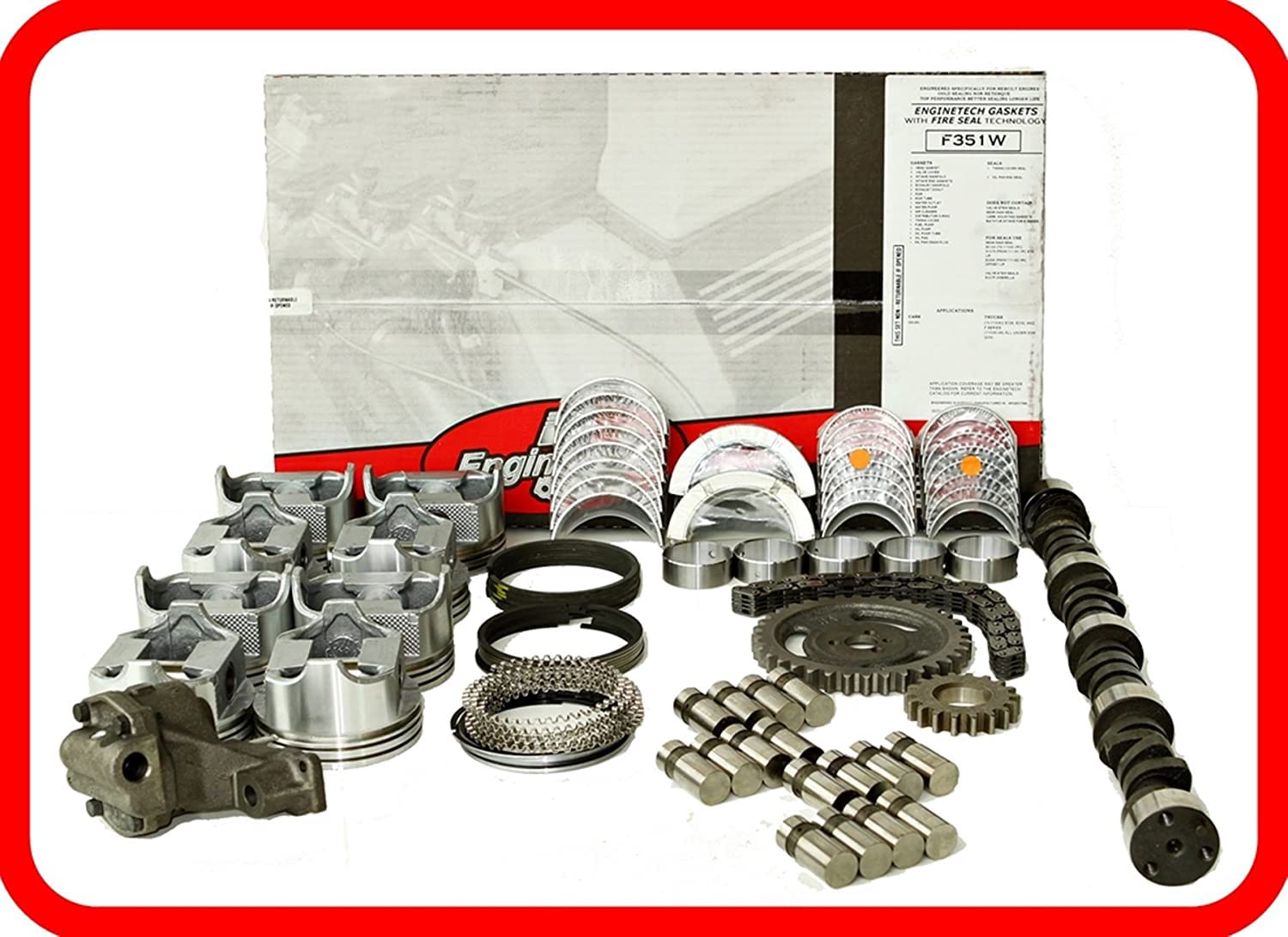 Enginetech Master Engine Rebuild Kit for 1967-1985 Chevrolet SBC 350 5.7L V8 Truck & Car