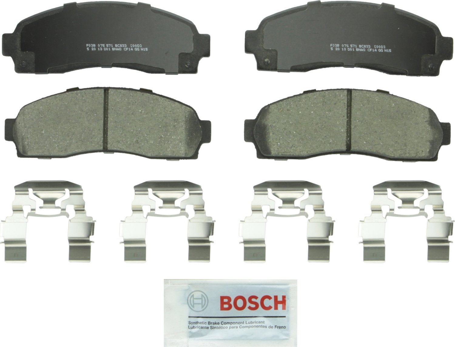 BOSCH BC833 QuietCast Premium Ceramic Disc Brake Pad Set - Compatible with Select Ford Explorer, Explorer Sport, Explorer Sport 