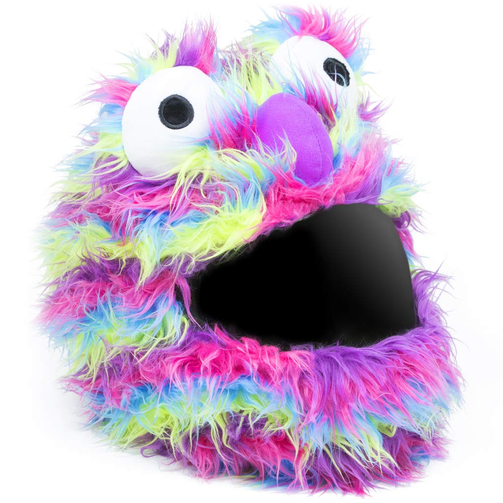 Moto Loot Helmet Cover for Motorcycle Helmet, Fun Rides and Gifts (Cover Only. Helmet Not Included) - Rainbow Long Fur