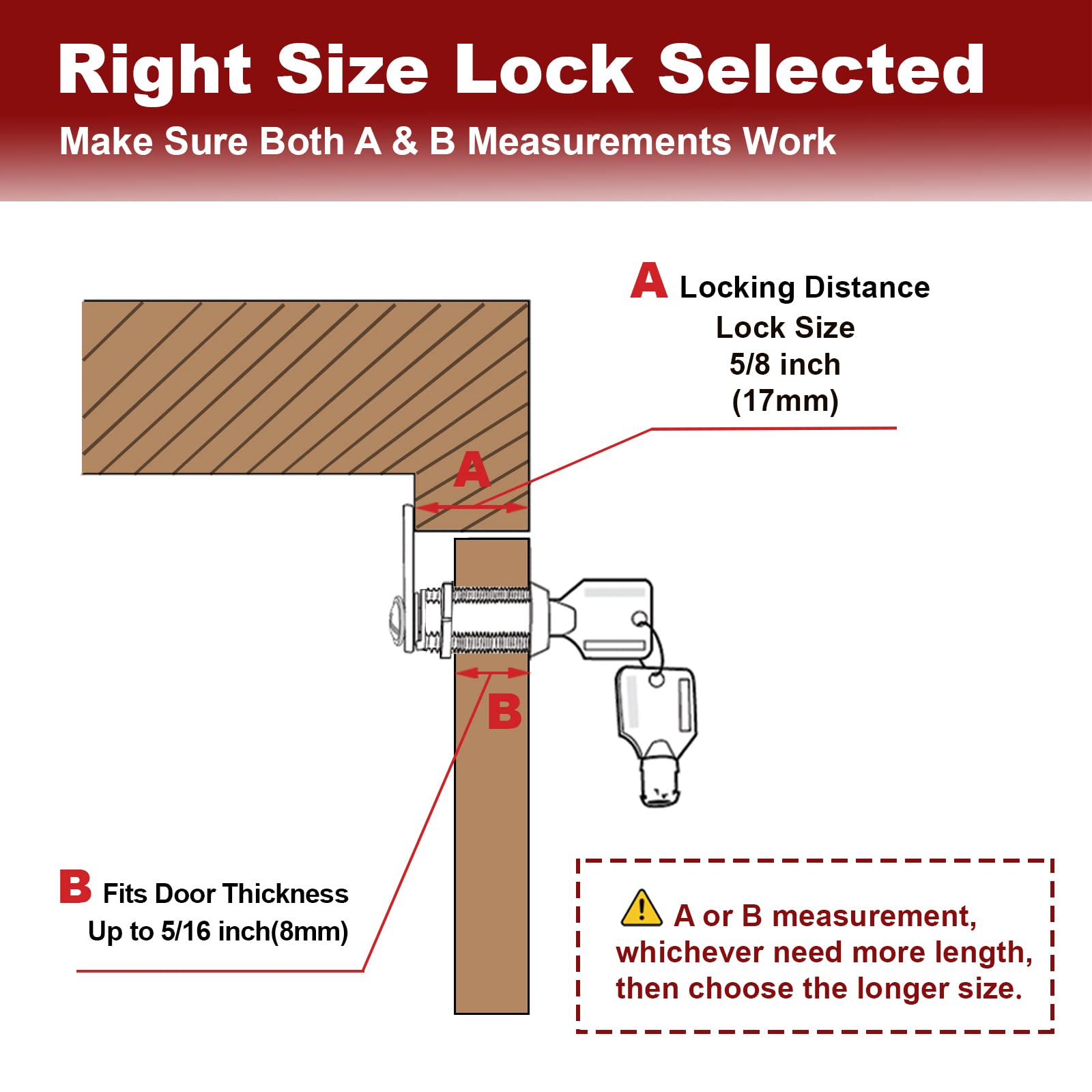 Naissian RV Locks for Storage Door, 5/8" Metal Lock Set with 6 Keyed Alike, Pack of 5, Silver
