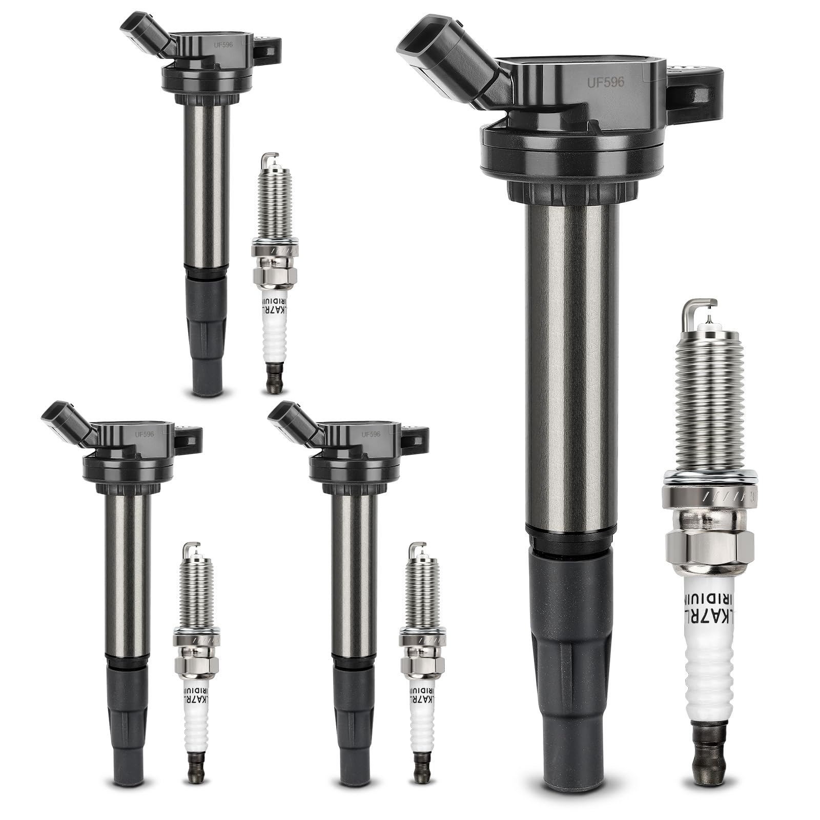 Uf596 Ignition Coil & 93501 Double Iridium Spark Plug Compatible With Toyota Corolla Matrix Prius Prius V C-Hr/Lexus Ct200H /Sci