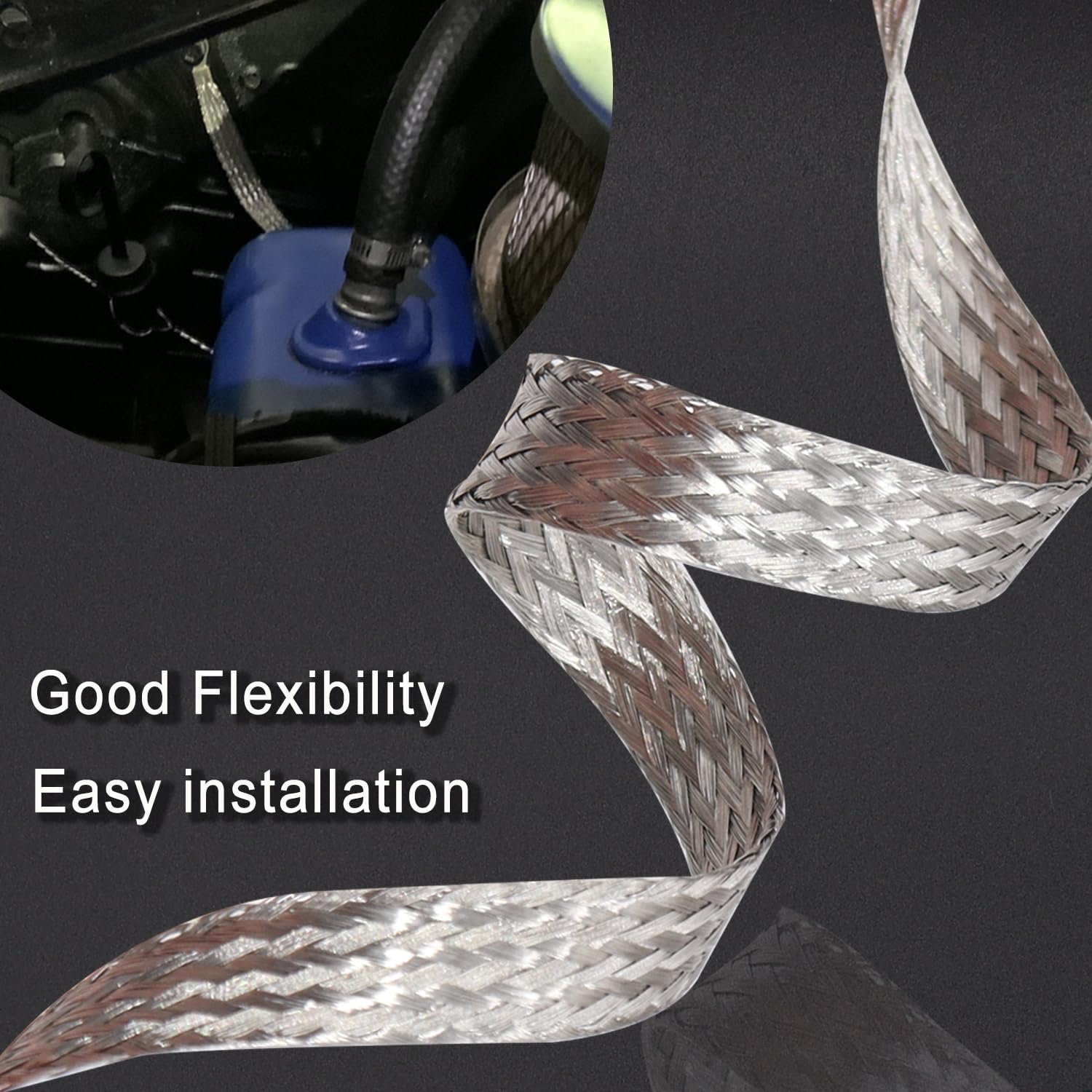 Taiss 5PCS Ground Strap 3pcs 10'' x 1/2'' & 2pcs 13'' x 1/2'' Tinned Copper Professional Vehicle Grounding Cable Straps with Ter