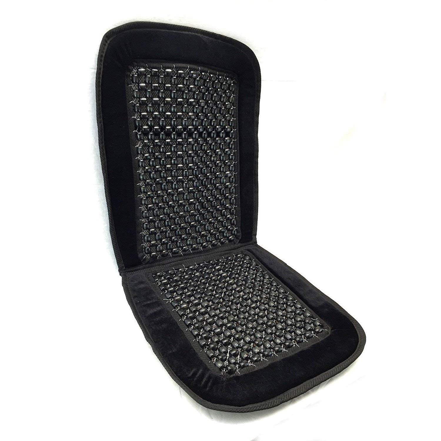 Kozdiko Car Wooden Bead Seat Cover with Velvet Fabric in Black Colour (Pack of  1) Compatible with Hyundai Creta