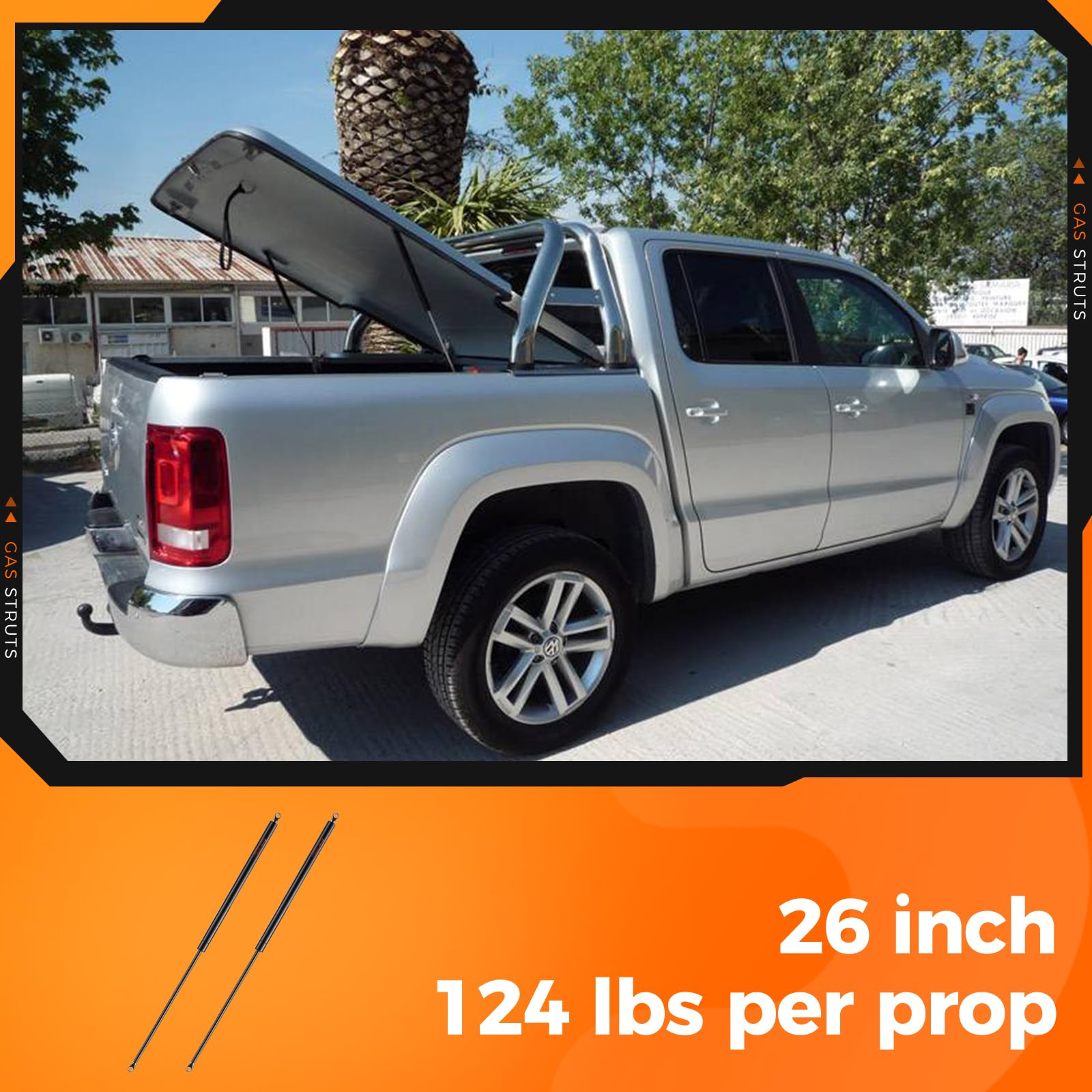 Pamagoo 153533 26 Inch Gas Strut 124 Lbs 552 N Shock, 26'' Prop Lift Support For Camper Awning Tonneau Cover Spring Undercover R