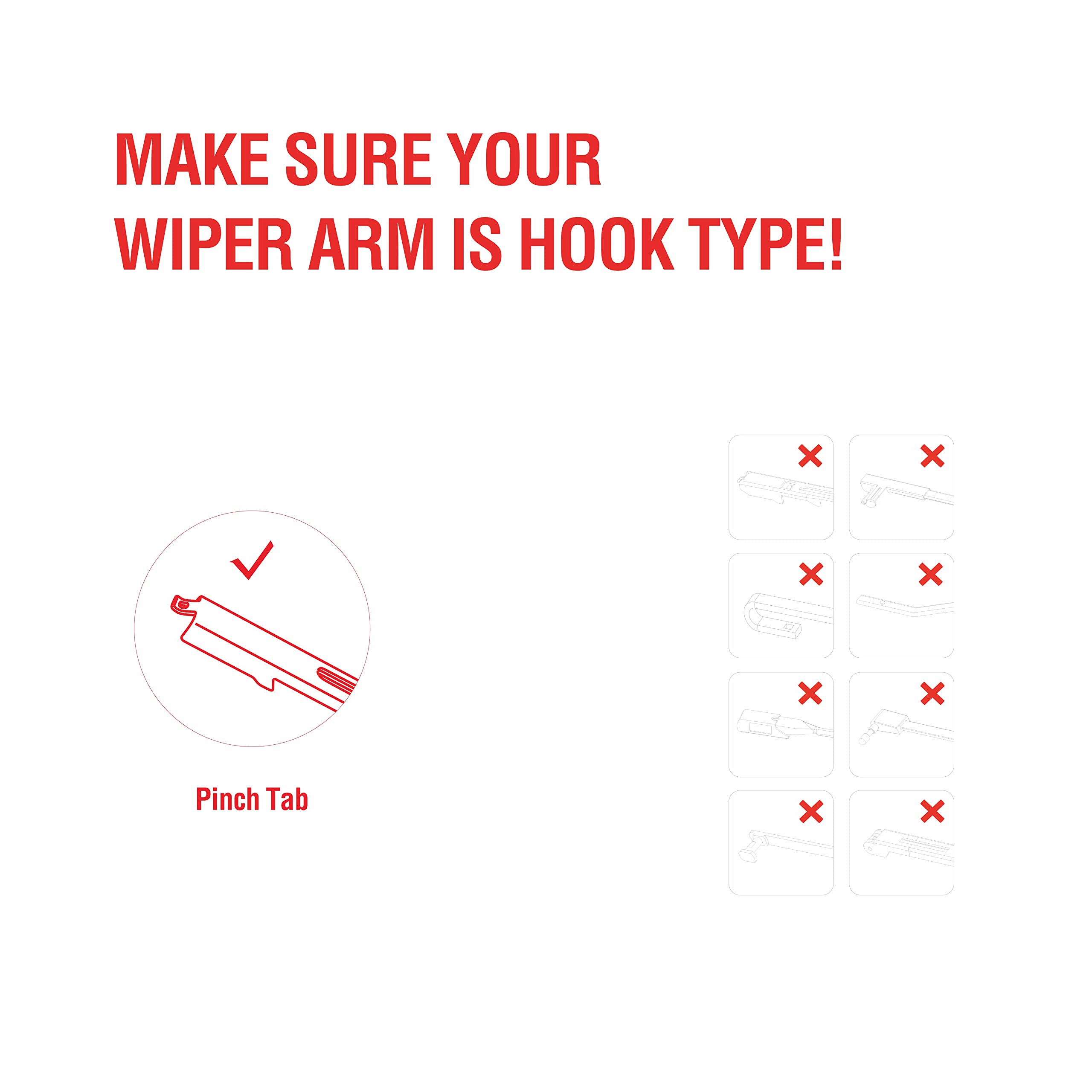 Beam Wiper Bldes 26+22    (Pinch Tab) Windshield Wiper Blades For Ford Explorer 2011 2012 2013 2014 2015 2016 2017 2018 2019,Oem