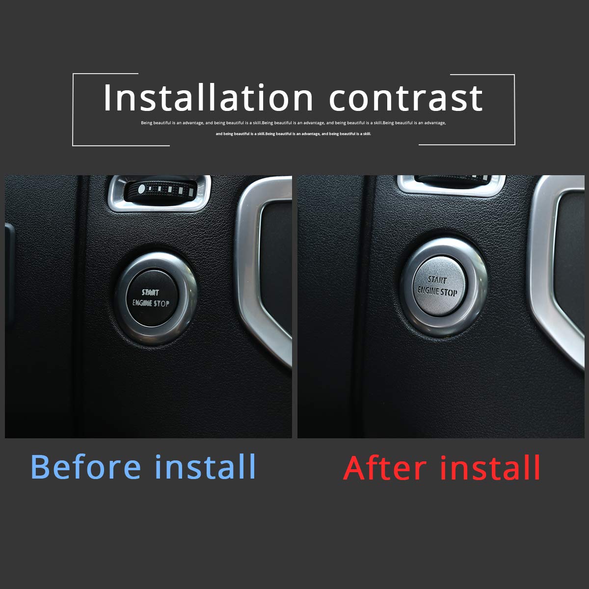 Llkuang Silver Engine Start Stop Push Button Switch Sticker Cover For Lr4 Discovery 4 & Land Rover Range Rover Sport 2010-2013 Aluminum Alloy Car Accessory