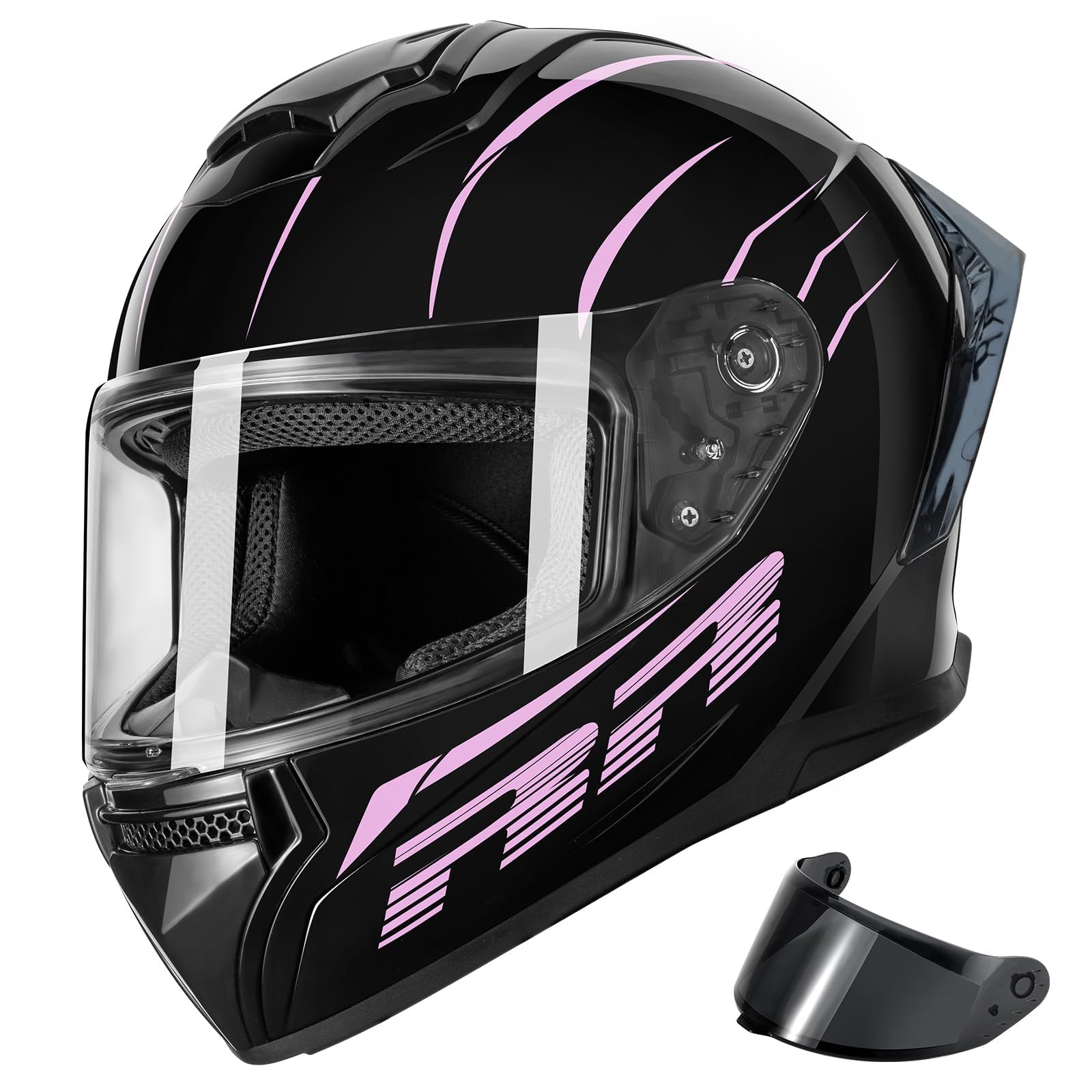 Motorcycle Helmets Full Face for Adults Motorcycle Helmet Men & Women - DOT Approved with 2 Removable Visors (1 Clear + 1 Tinted