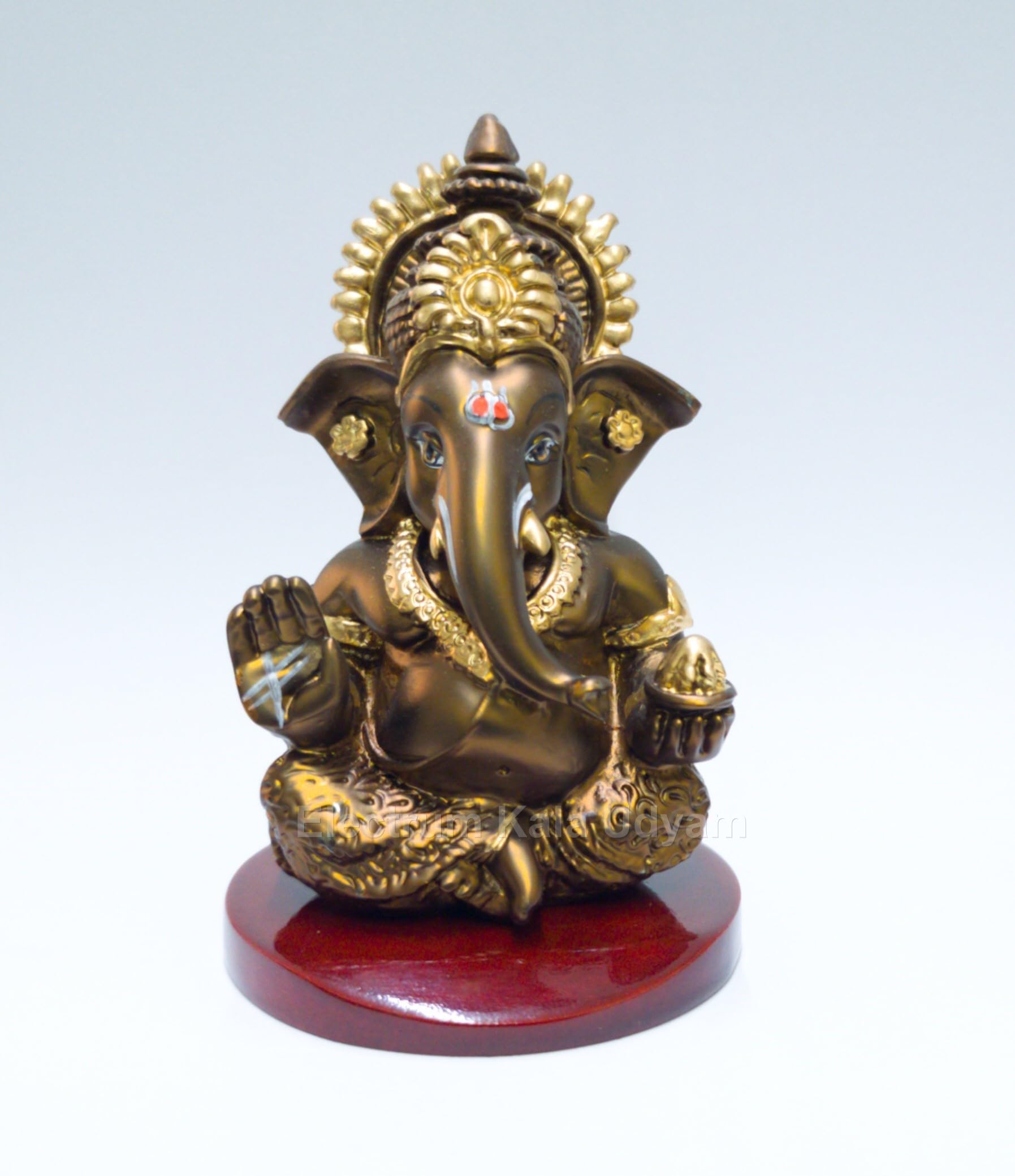 Electrum Kala Udyam Experience The Divine Aura Of Ganesha Idol On Mdf Base For Car Dashboard, Office Desk, And Festive Gifting (