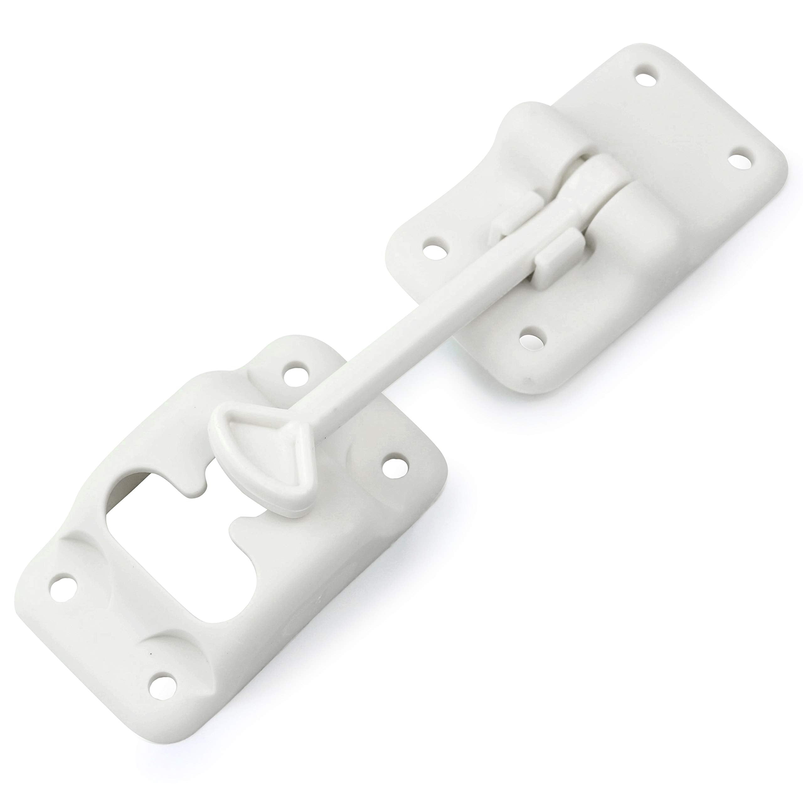 Leisure Coachworks 2-Pack White RV T-Style Door Holder Catch 4 2 Pack for Latch Holder Camper Trailer Cargo Hatch (White, 4