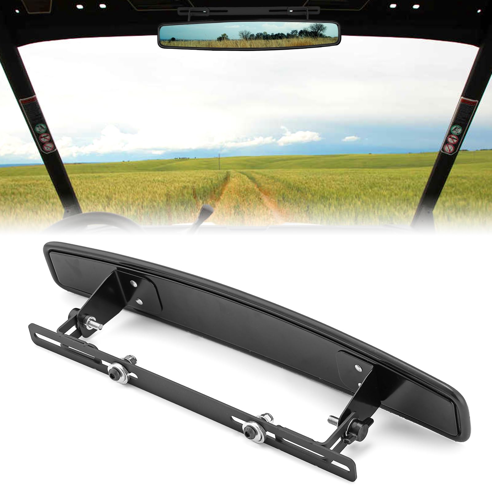 Mofun Utv Rear View Center Mirror With Bracket Compatible With 2016-2024 Can-Am Defender Hd5 Hd8 Hd10