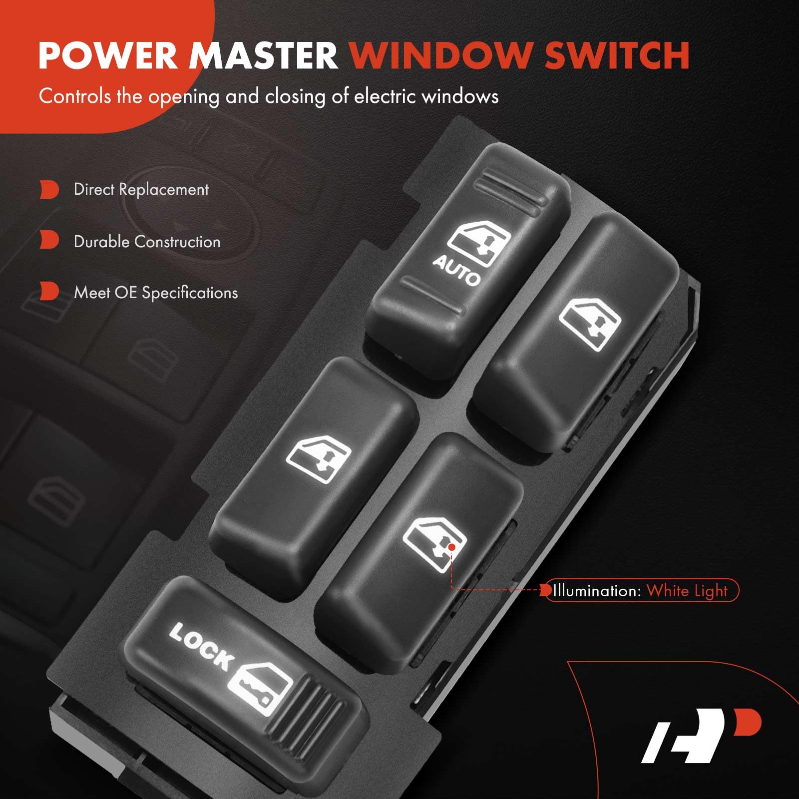 A-Premium Master Power Window Switch Compatible with Cadillac Escalade & Chevrolet Tahoe, Blazer & GMC Yukon, Jimmy & Oldsmobile