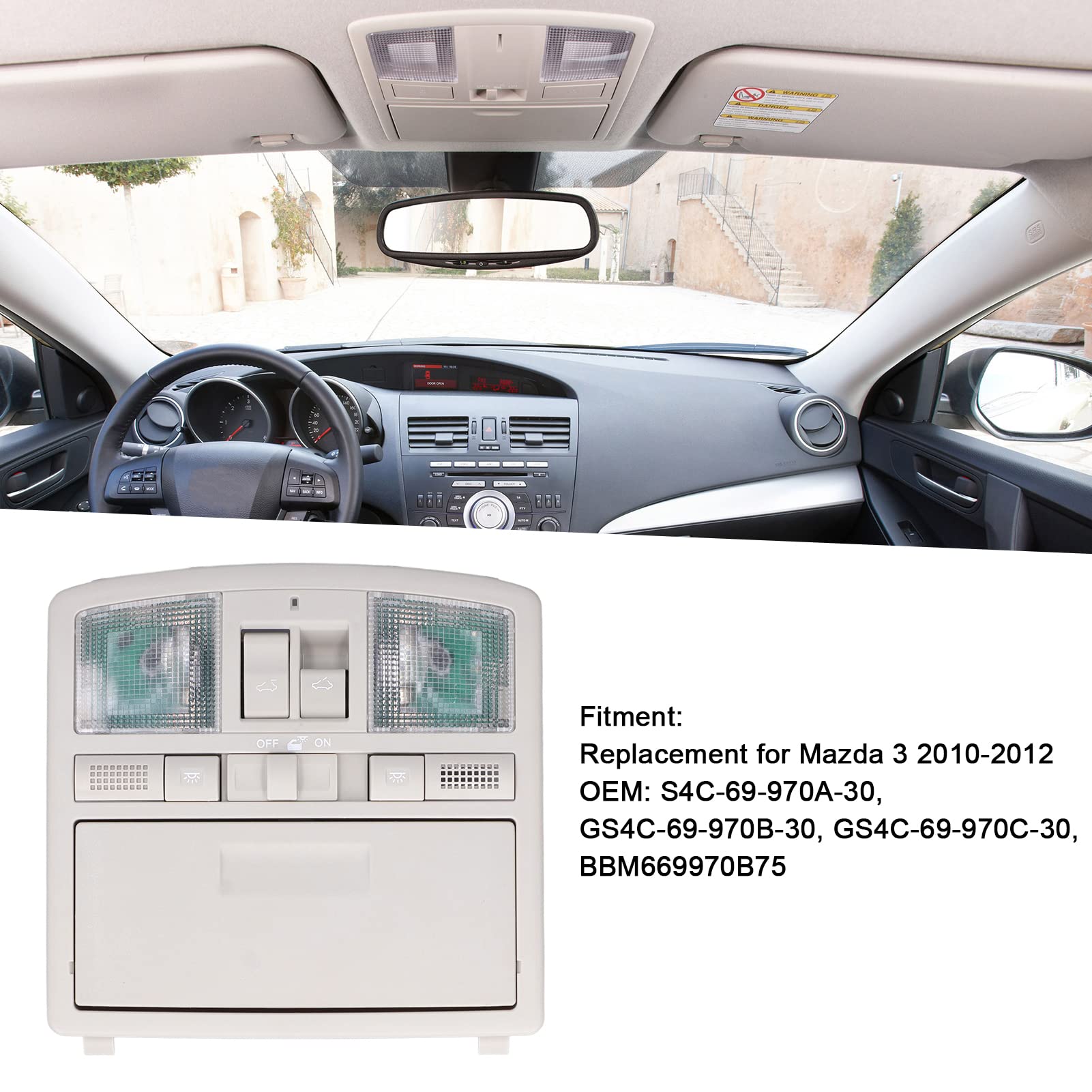 Overhead Sunroof Switch Console, Bbm669970B75 Fit For Mazda Cx9, Overhead Console Switch, Replacement Down Light Glasses Storage