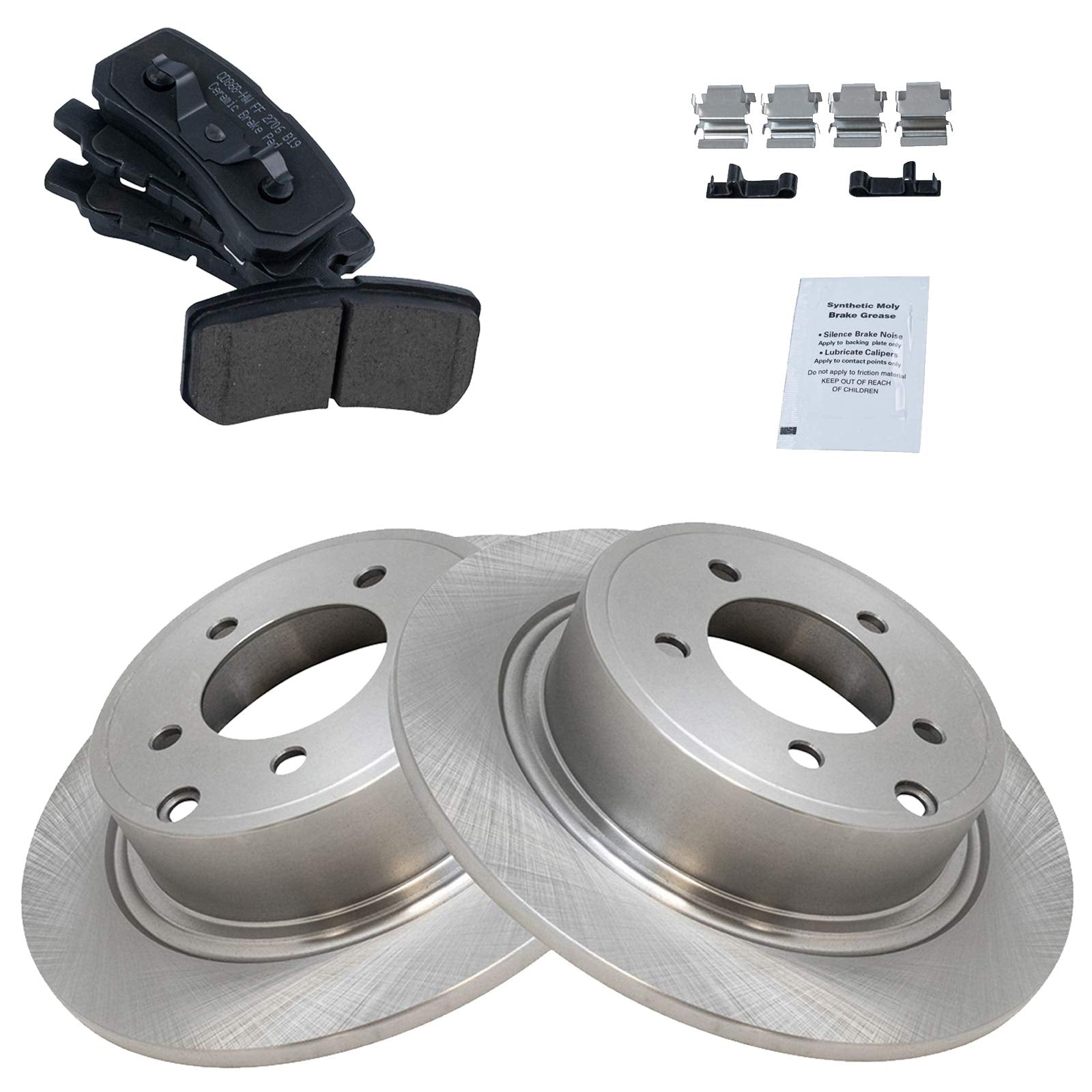 TRQ Rear Posi Ceramic Brake Pad Rotor for Sebring Compass Patriot Lancer
