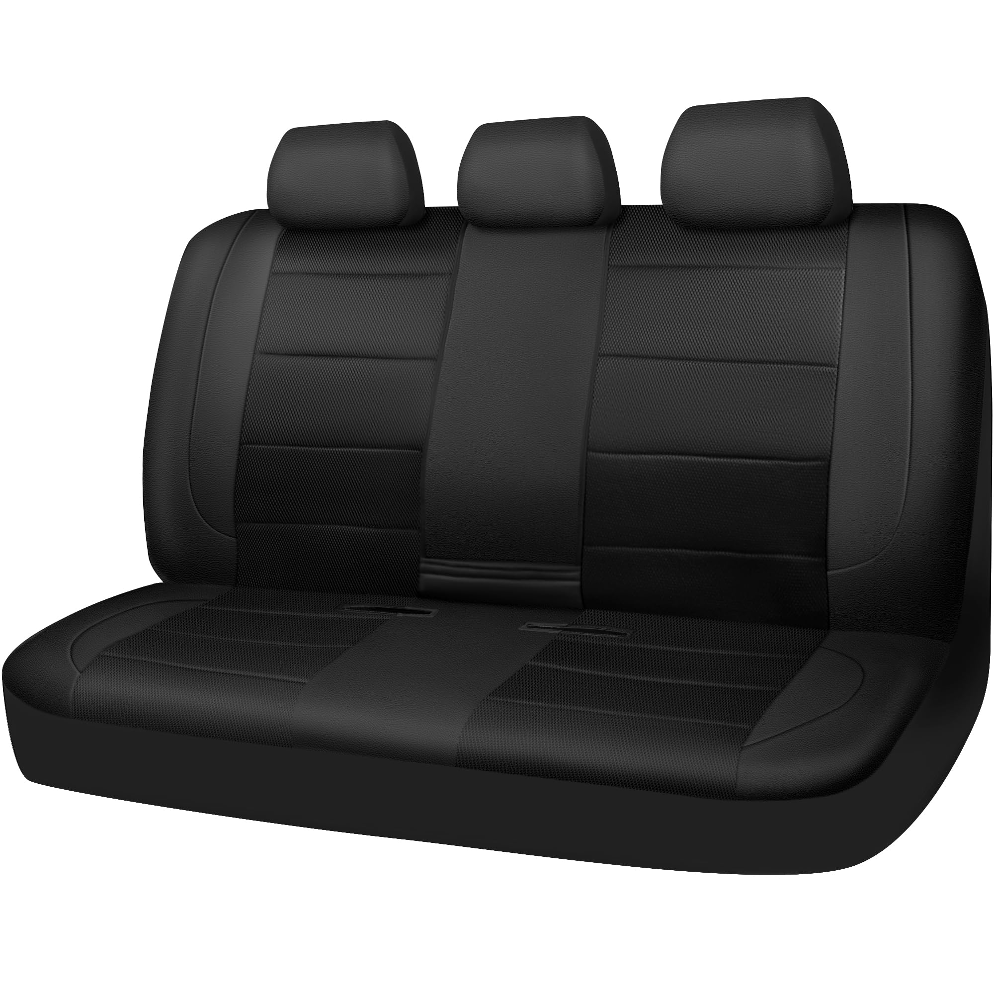 CAR PASS Leather Back Seat Cover, Breathable Mesh Universal Bench Seat Cover, Super 5mm Composite Sponge Inside, Airbag Compatib
